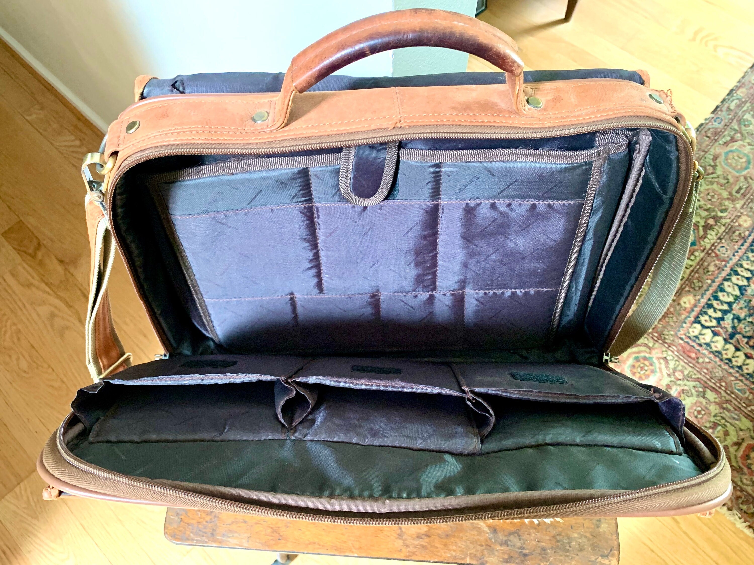 Samsonite Leather Soft Briefcase | Vintage Samsonite Leather Computer Bag | Leather Messenger Bag | Vintage Shoulder Briefcase