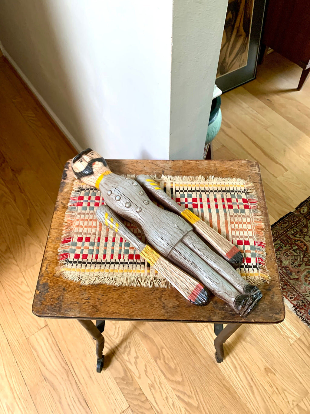 Richter Chalkware Wall Plaque | Vintage Windmill Arm Soldier Chalkware Wall Hanging | Richter Chalkware Art | 1960's Chalkware