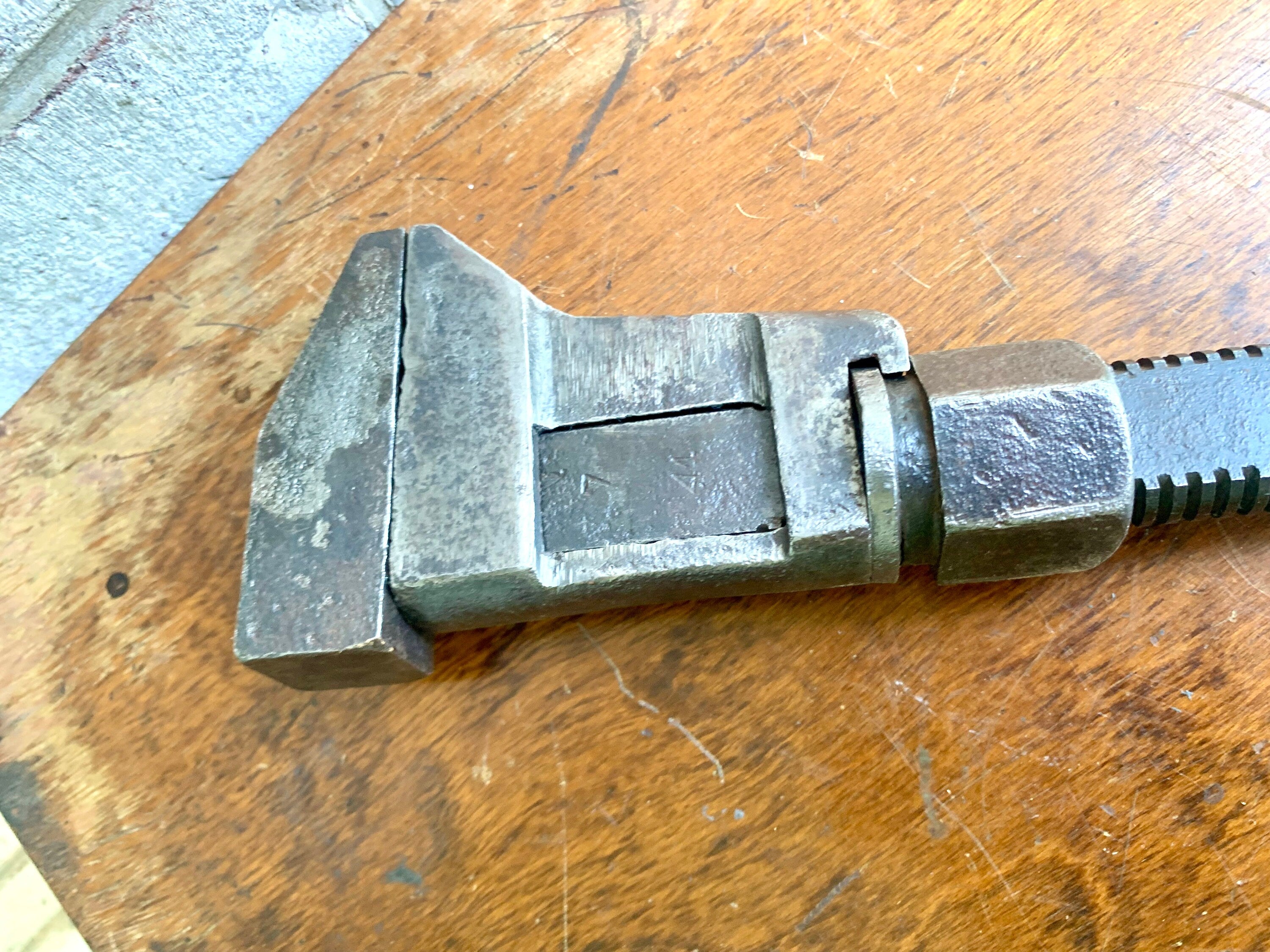 Vtg Bemis & Call Co. Railroad Monkey Wrench | Bemis and Call Pipe Wrench | 15 1/4" Railroad Adjustable Wrench | Distressed Wrench