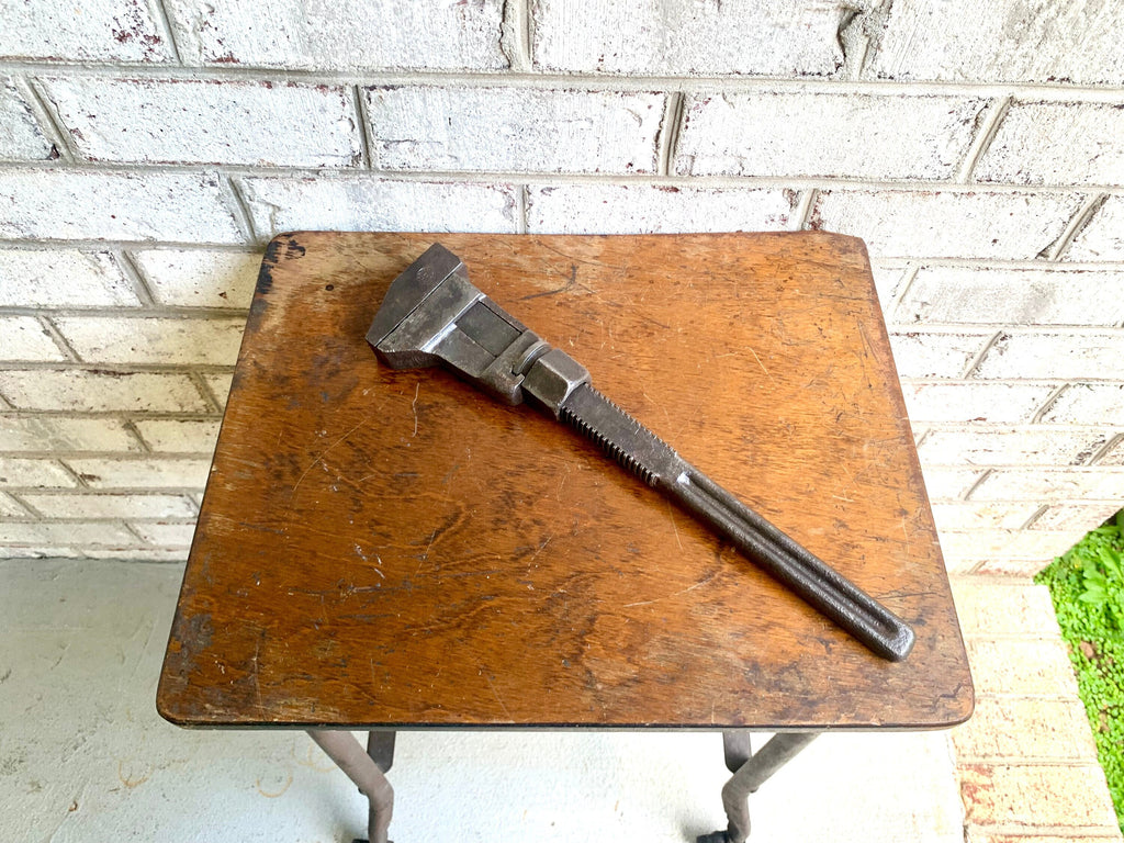 Vtg Bemis & Call Co. Railroad Monkey Wrench | Bemis and Call Pipe Wrench | 15 1/4" Railroad Adjustable Wrench | Distressed Wrench