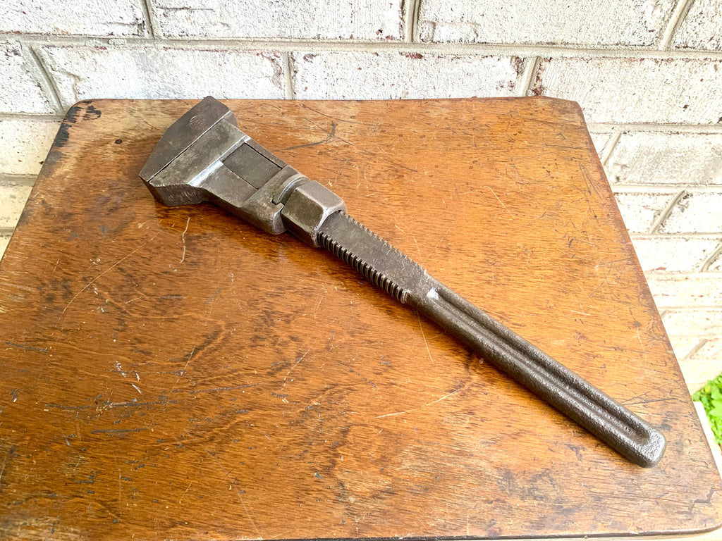 Vtg Bemis & Call Co. Railroad Monkey Wrench | Bemis and Call Pipe Wrench | 15 1/4" Railroad Adjustable Wrench | Distressed Wrench