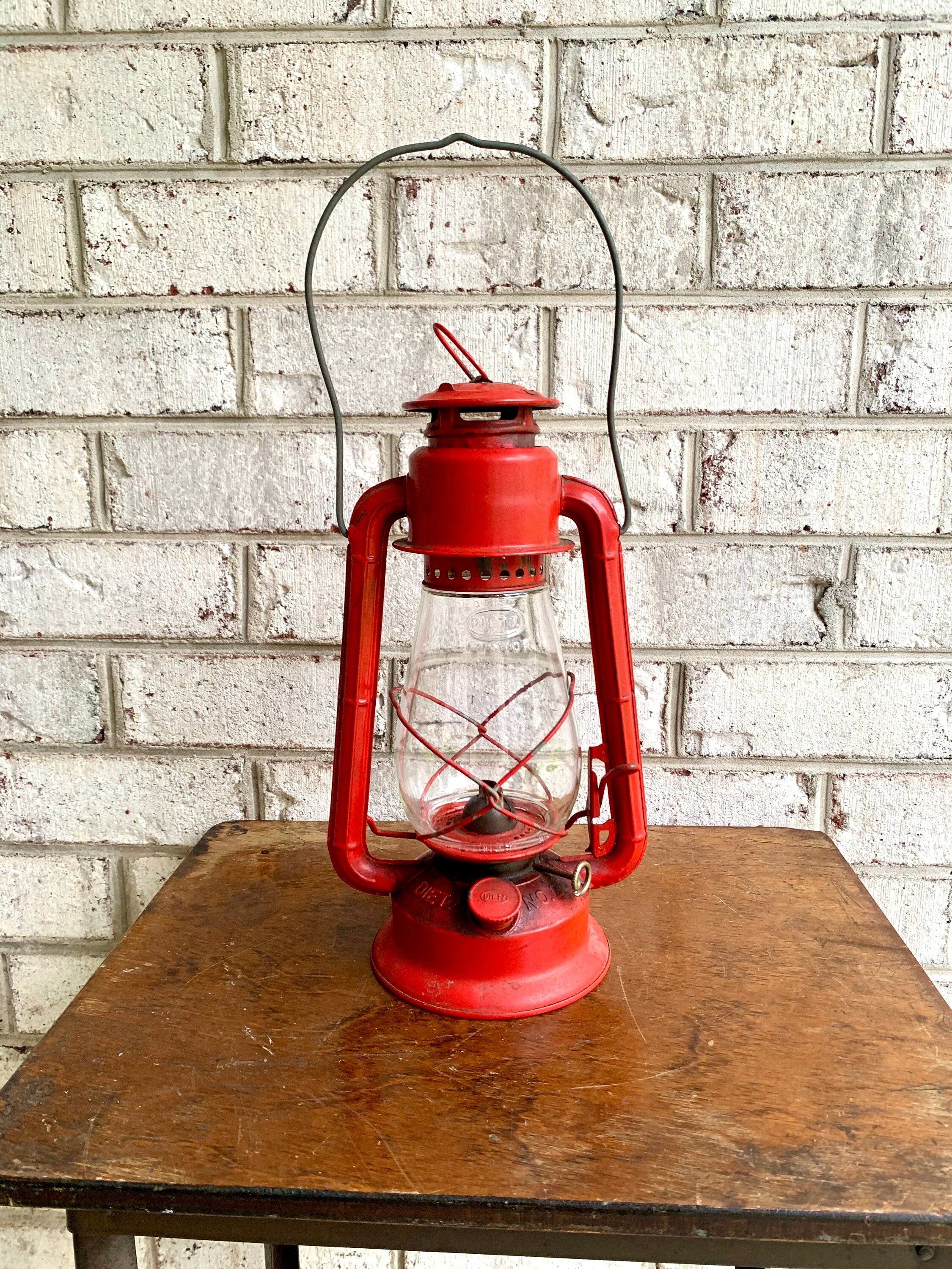 Vtg Red Dietz Junior Lantern | Vtg Dietz Junior Railroad Lantern | Rustic Kerosine Lantern | New York Red No. 20 Lantern