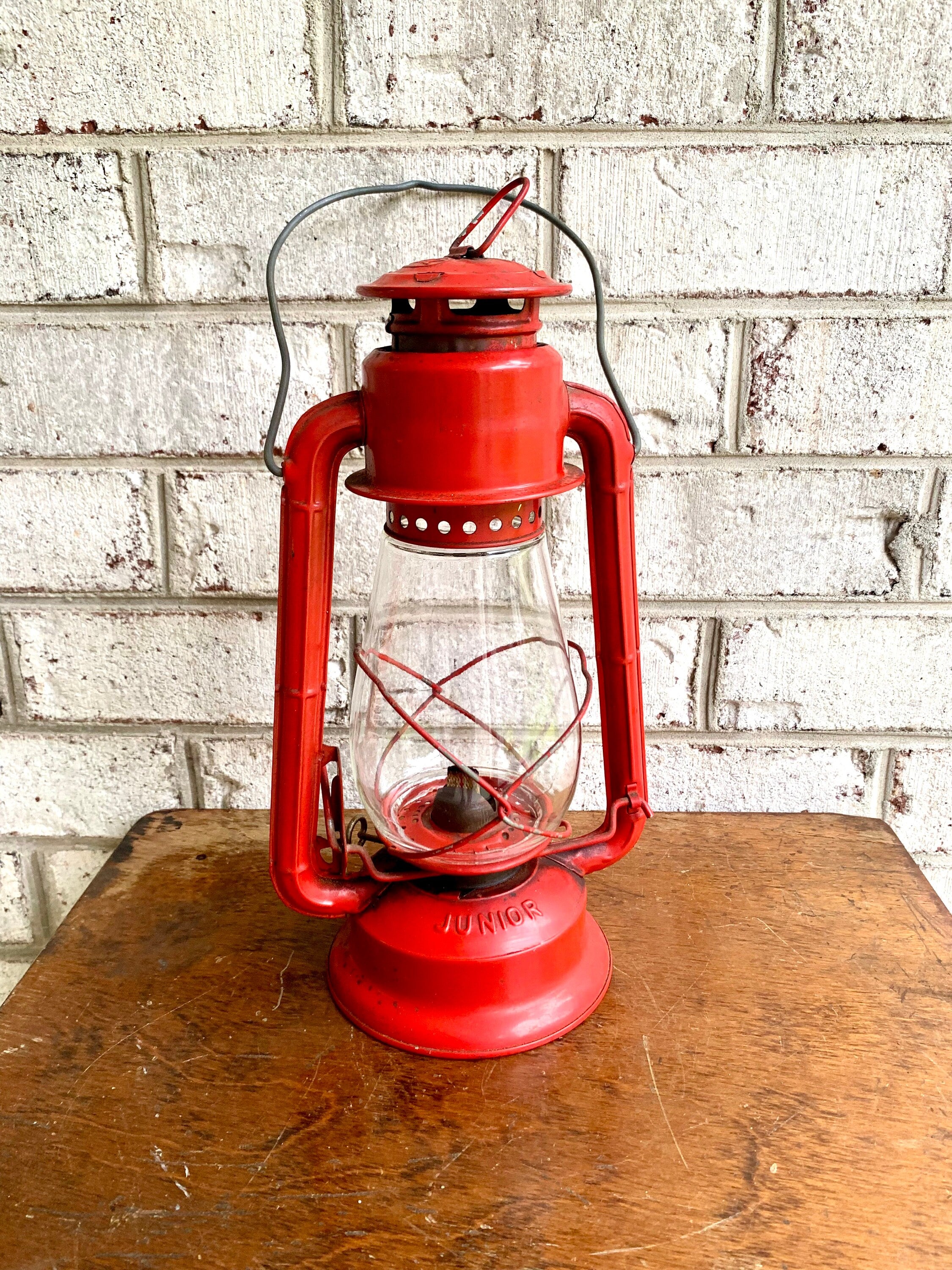 Vtg Red Dietz Junior Lantern | Vtg Dietz Junior Railroad Lantern | Rustic Kerosine Lantern | New York Red No. 20 Lantern
