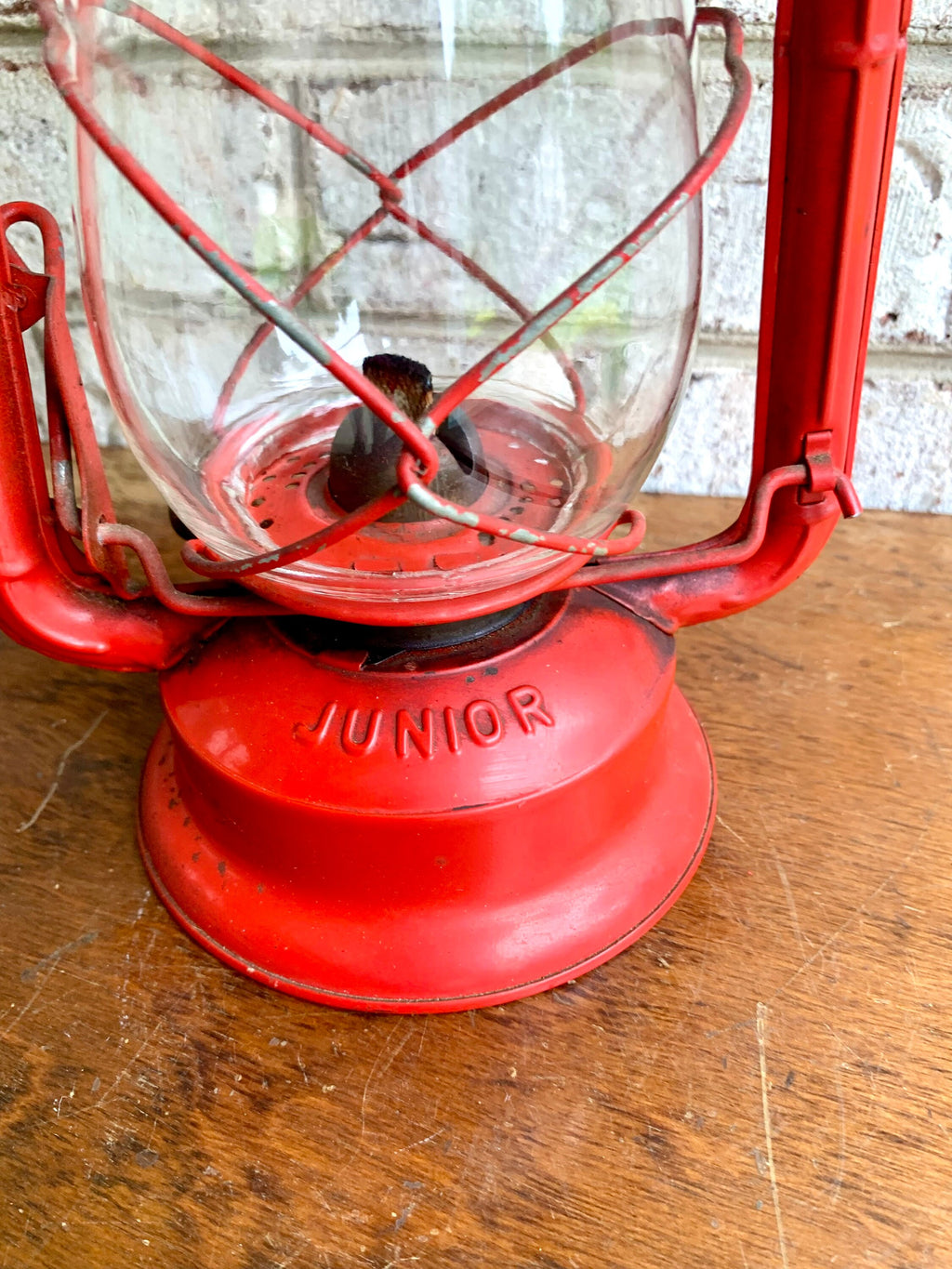 Vtg Red Dietz Junior Lantern | Vtg Dietz Junior Railroad Lantern | Rustic Kerosine Lantern | New York Red No. 20 Lantern