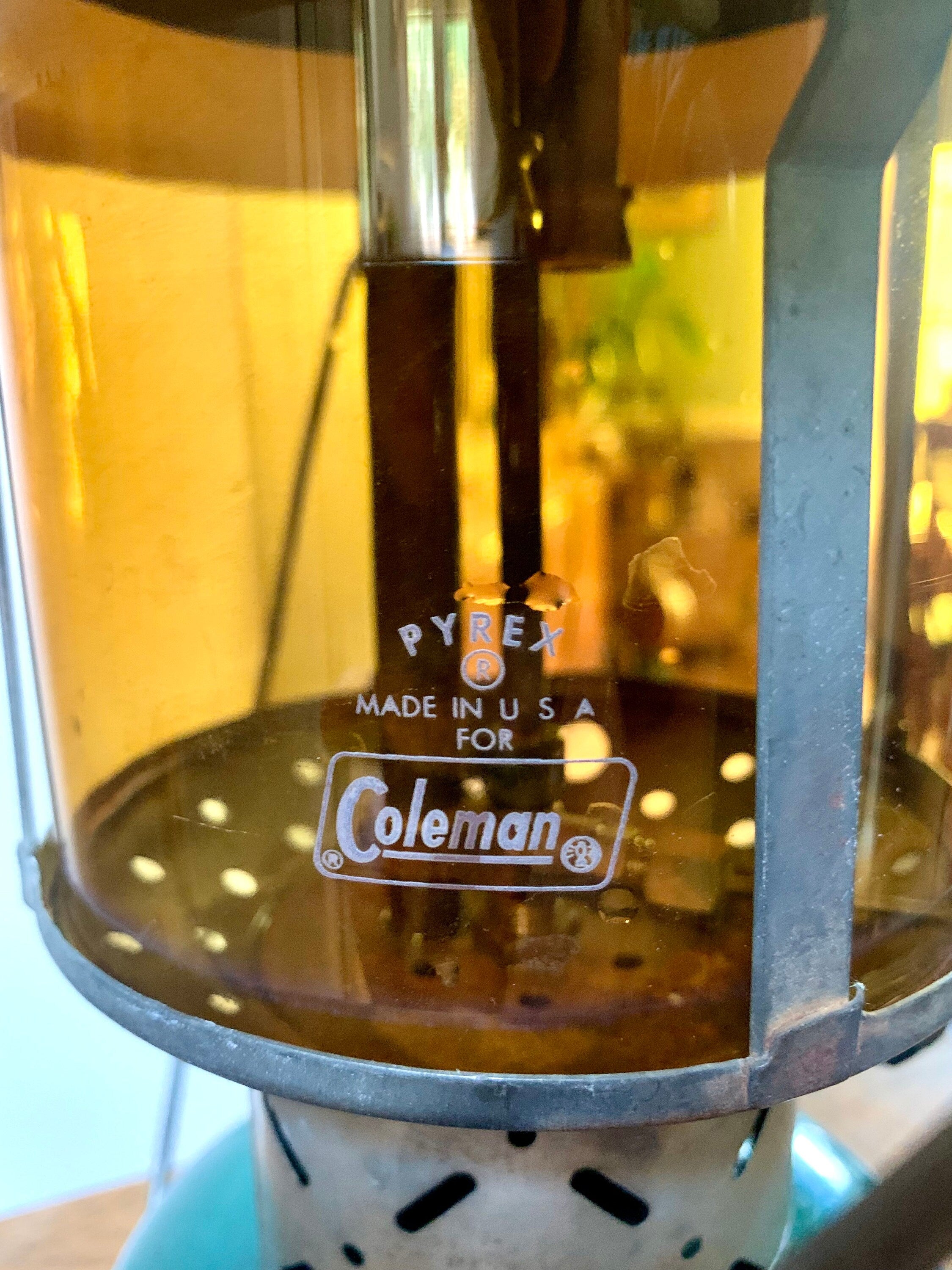 Vtg Coleman Model 228E Lantern| Coleman 1953 Big Hat Lantern | Model 228E Coleman Lantern | Pressure Lantern | Yellow Glass Duel Mantel