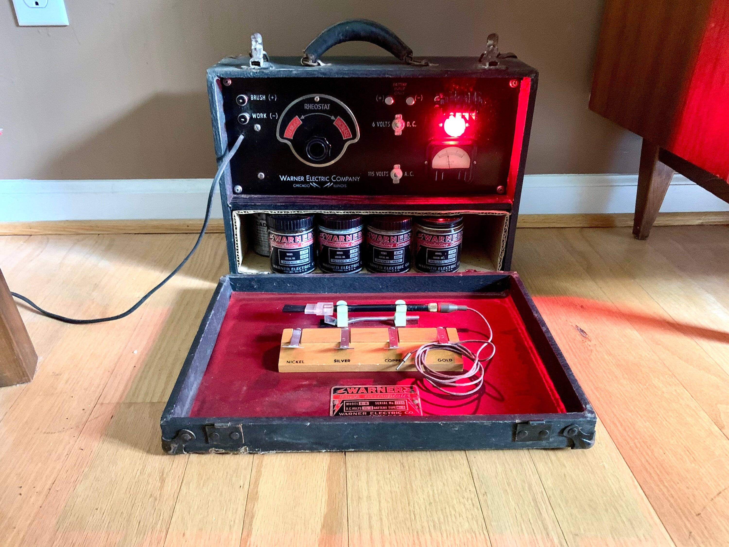 Vintage Warner Brush Electroplater | 1940's Warner Electric Brush Electroplater | Warner Electric Model B-M Electroplater