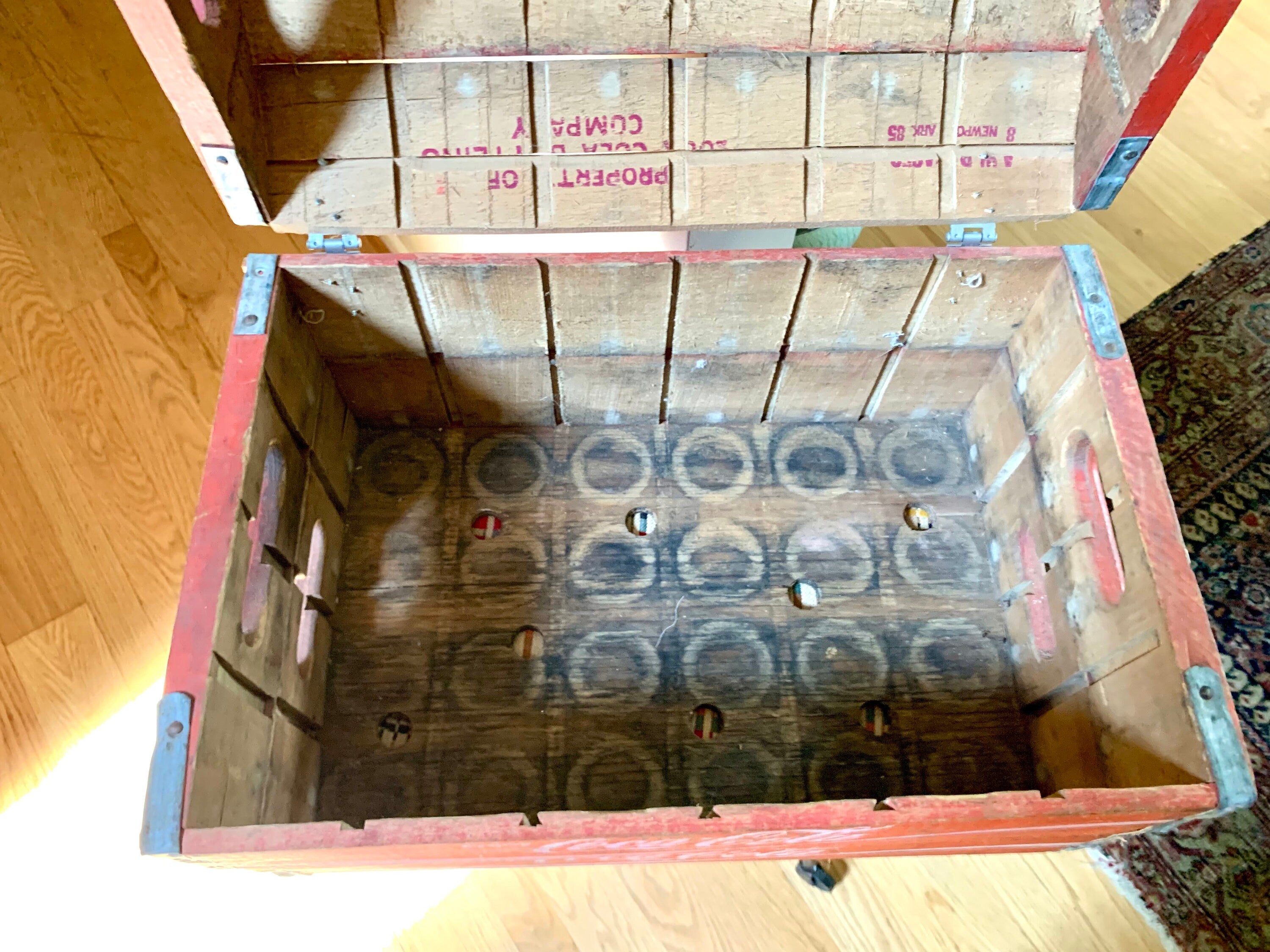 Vintage Coca-Cola Wood Crate Chest | Coca Cola Wood Trunk | Coca-Cola Storage Chest | Domed Top Coca Cola Crate | Unique Coke Chest