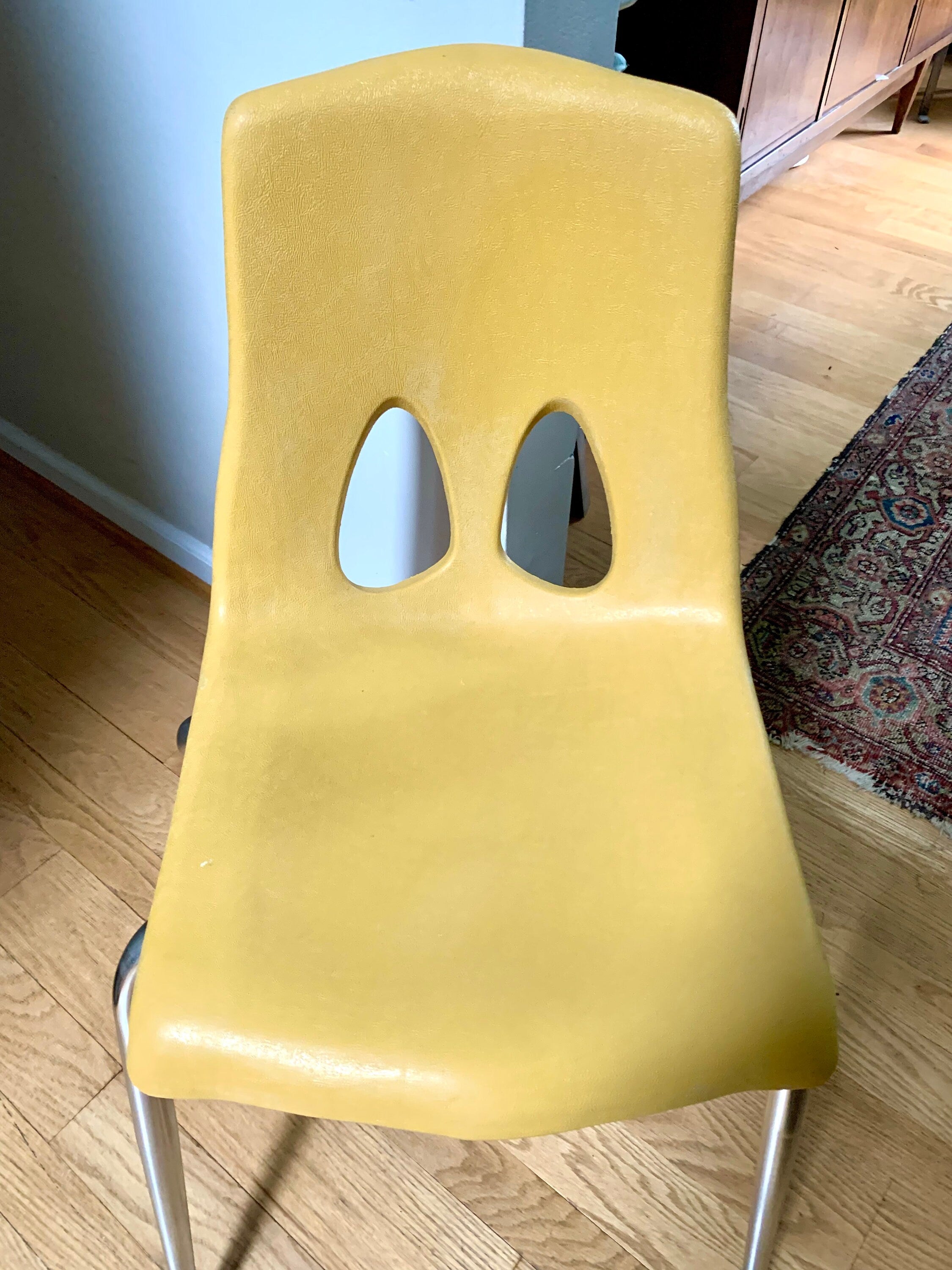Vintage MCM Carter Craft Profile Chair | Plastic MCM Stackable Chair | Molded Yellow Child's Chair | Plastic School Chair (Copy) (Copy)