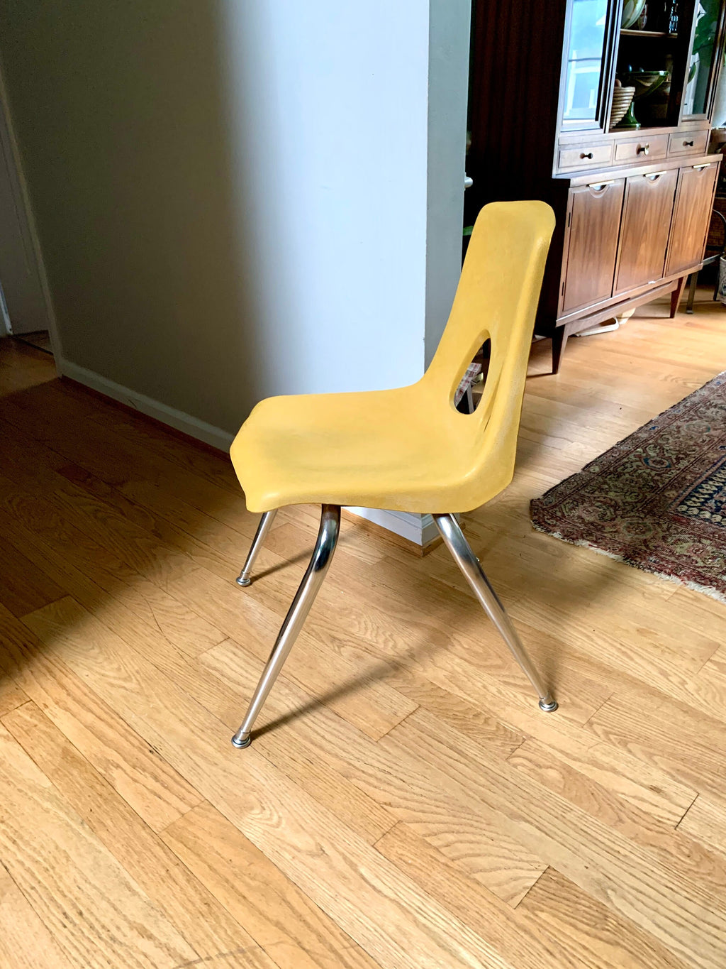 Vintage MCM Carter Craft Profile Chair | Plastic MCM Stackable Chair | Molded Yellow Child's Chair | Plastic School Chair (Copy) (Copy)