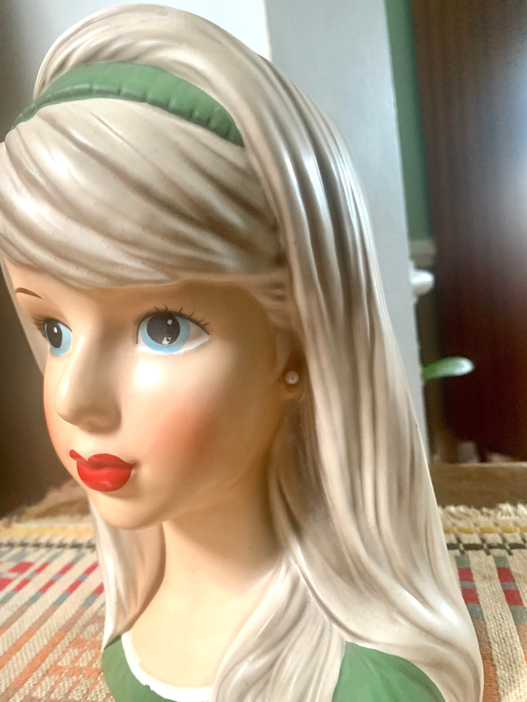 Vtg 8 1/2" Relpo K1931 Blonde Lady Head Vase | Japan Relpo Ceramic Head Vase | Hand Painted Head Vase | Ceramic Florist Ware