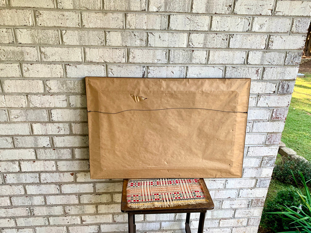 Vintage Angkor Wat Temple Rubbing Art | Raised Cambodian Wat Temple Rubbing Wall Art | Framed Angkor Wat Temple Rubbing