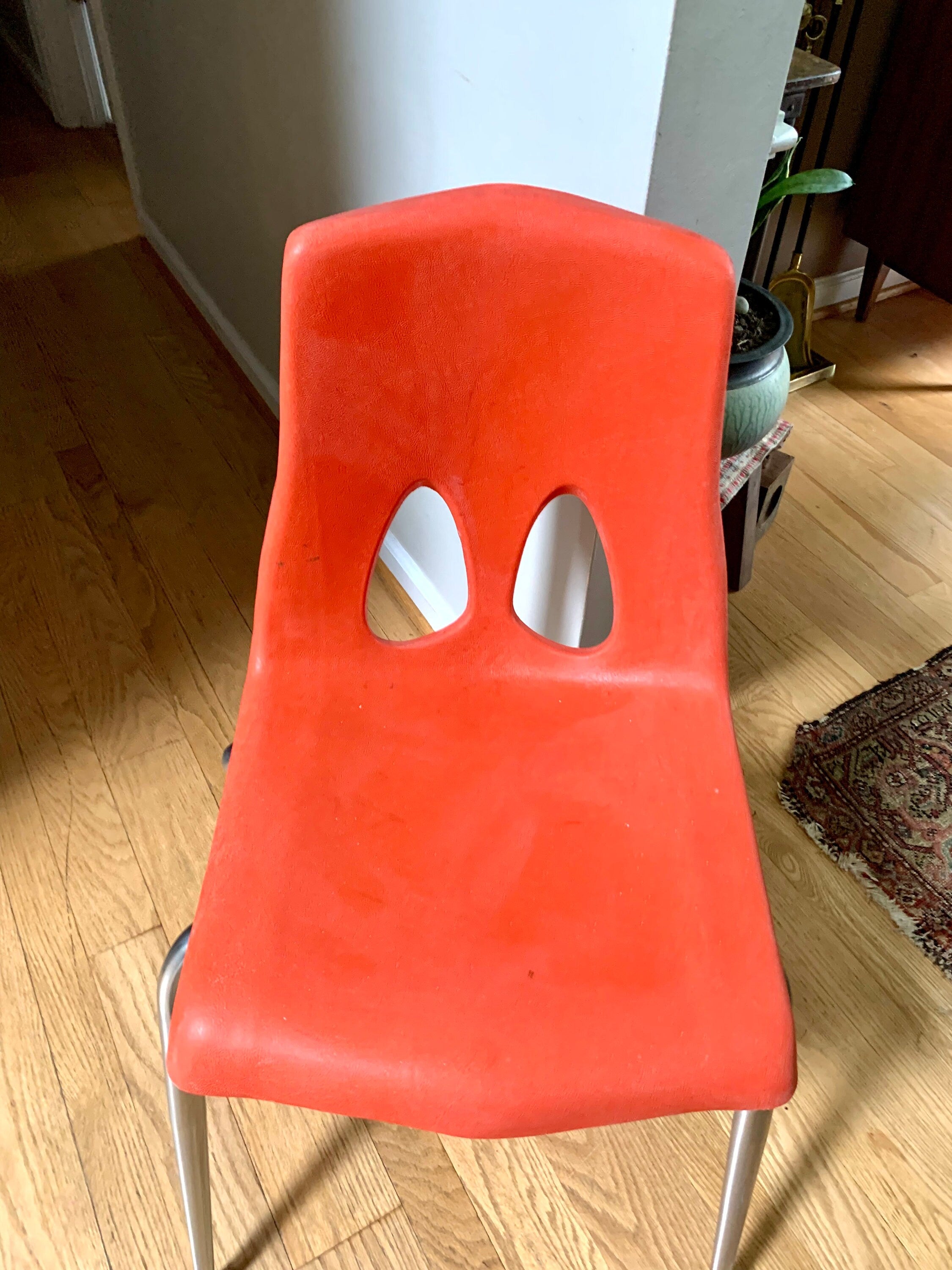 Vintage MCM Carter Craft Profile Chair | Plastic MCM Stackable Chair | Molded Child Chairs | Plastic School Chairs