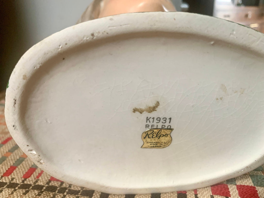 Vtg 8 1/2" Relpo K1931 Blonde Lady Head Vase | Japan Relpo Ceramic Head Vase | Hand Painted Head Vase | Ceramic Florist Ware