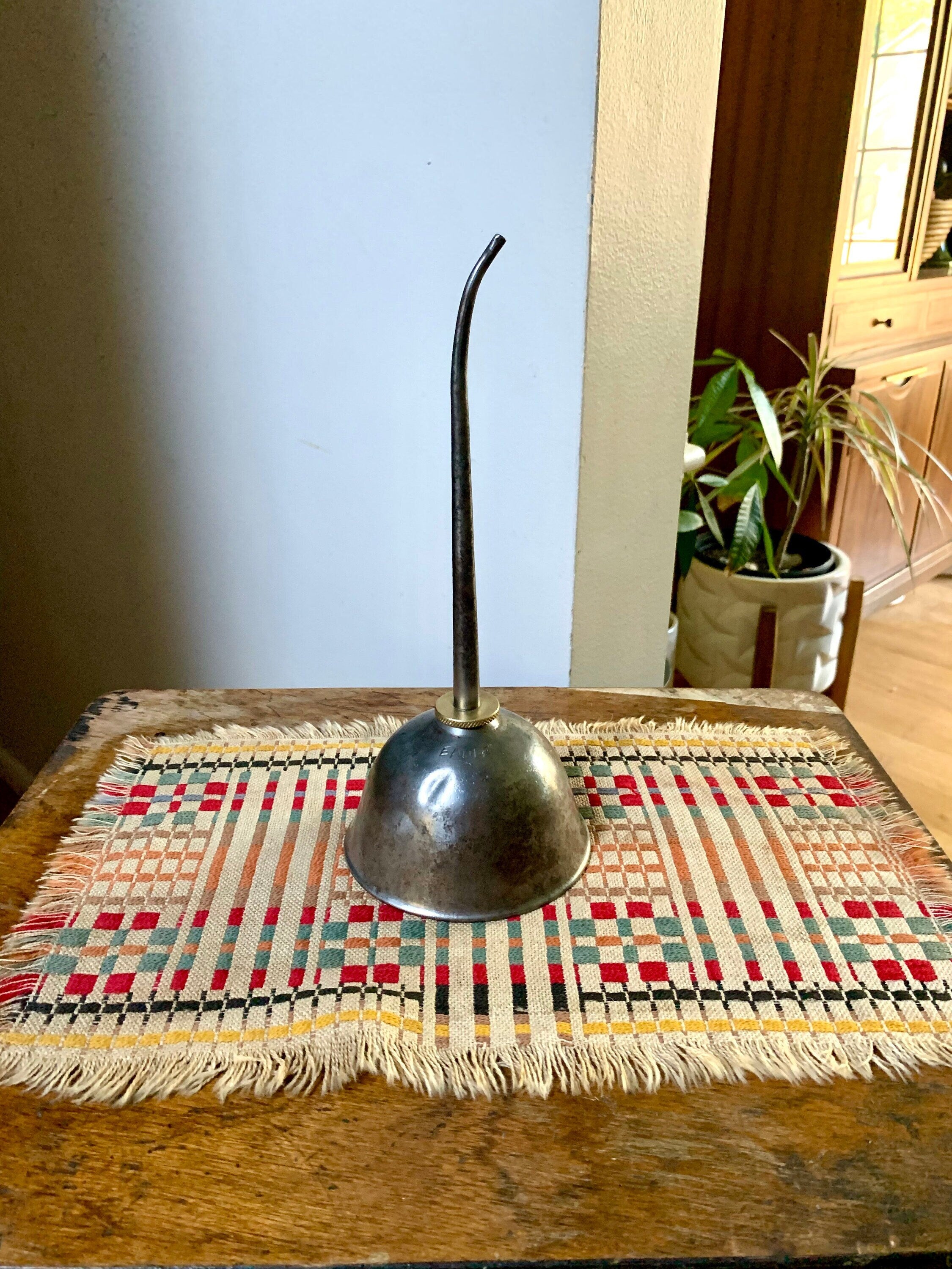 Vintage Metal Eagle Oil Can | Metal Eagle Oiler Can | Thumb Oil Can | Distressed Metal Oil Can | Industrial Oil Can