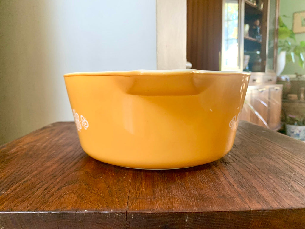Vtg Pyrex 475 Butterfly Gold Casserole Dishes | Butterfly Gold Pyrex Casserole Dish | 2 1/2 Qt. Pyrex Dish