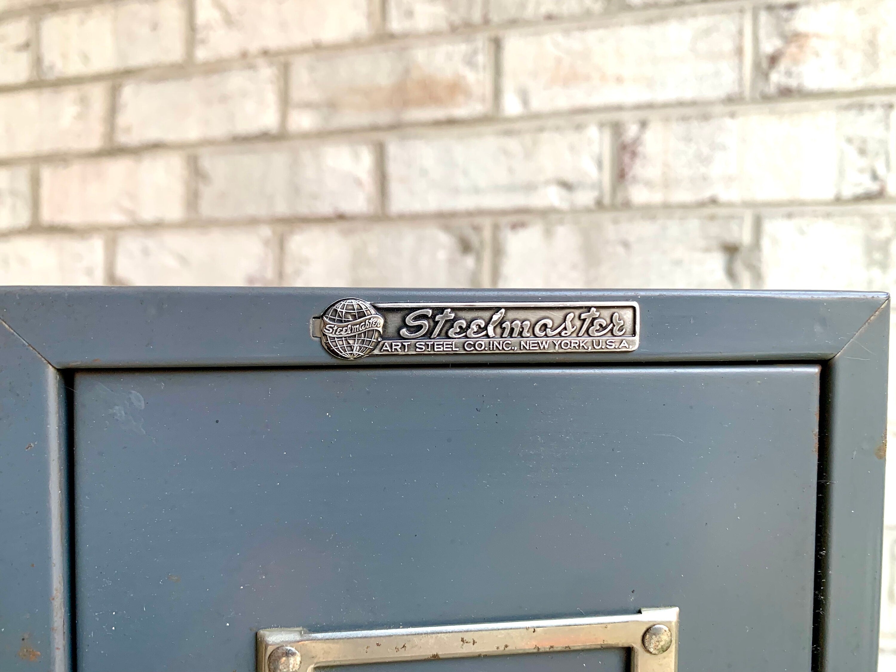 Vtg Rustic Steelmaster Cabinet | Metal Index Card Catalog | Single Drawer Storage | Industrial Storage Bin | Library Card Cabinet