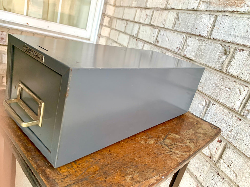 Vtg Rustic Steelmaster Cabinet | Metal Index Card Catalog | Single Drawer Storage | Industrial Storage Bin | Library Card Cabinet