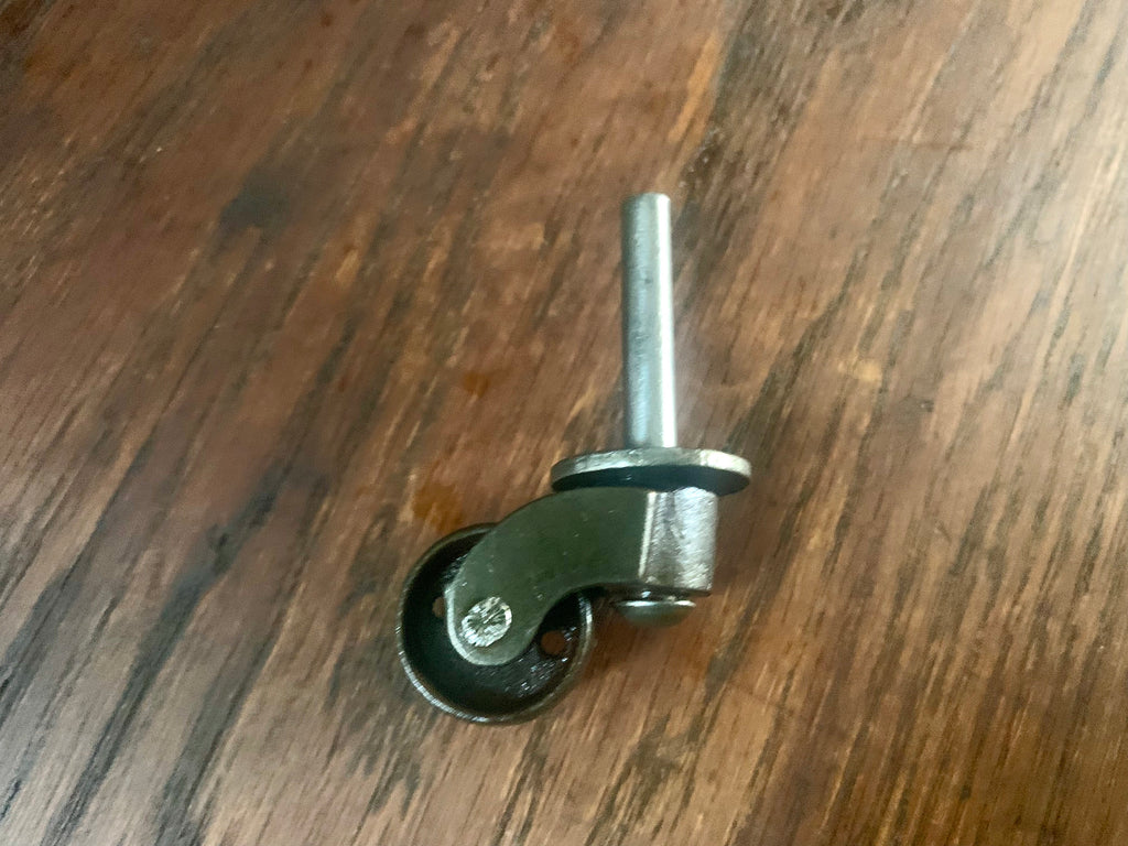 Salvaged Set of 4 Metal Casters | Metal Wheel Casters | Complete Set of 4 Early Metal Casters | Restoration Casters | Salvaged Casters