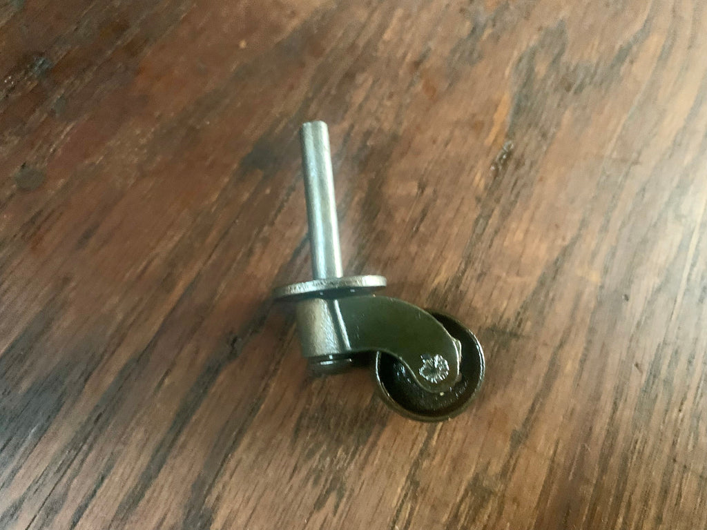 Salvaged Set of 4 Metal Casters | Metal Wheel Casters | Complete Set of 4 Early Metal Casters | Restoration Casters | Salvaged Casters