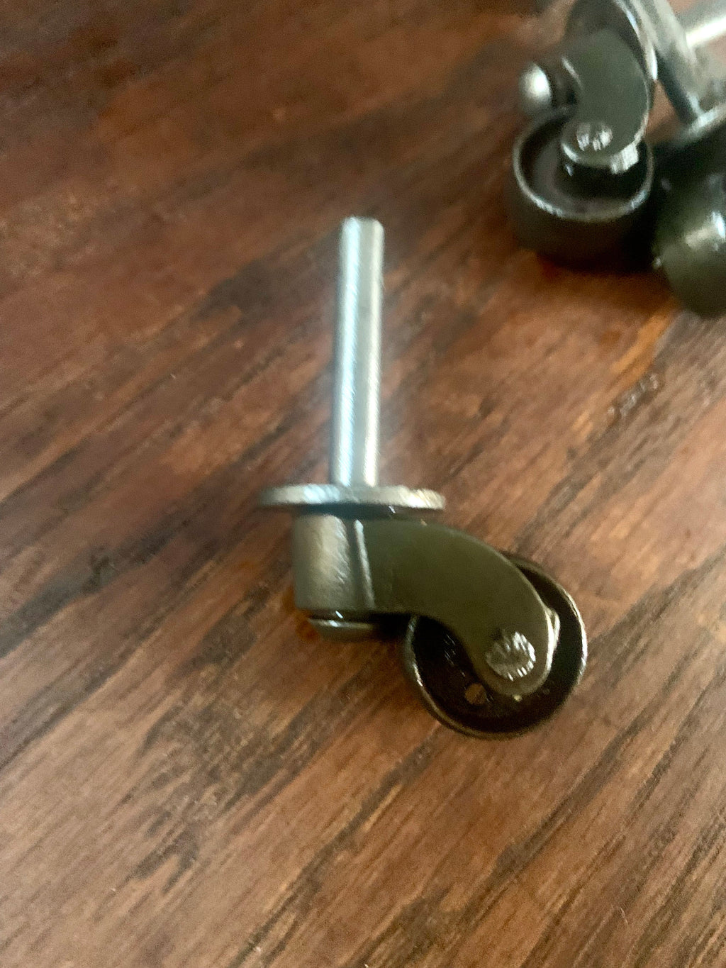 Salvaged Set of 4 Metal Casters | Metal Wheel Casters | Complete Set of 4 Early Metal Casters | Restoration Casters | Salvaged Casters