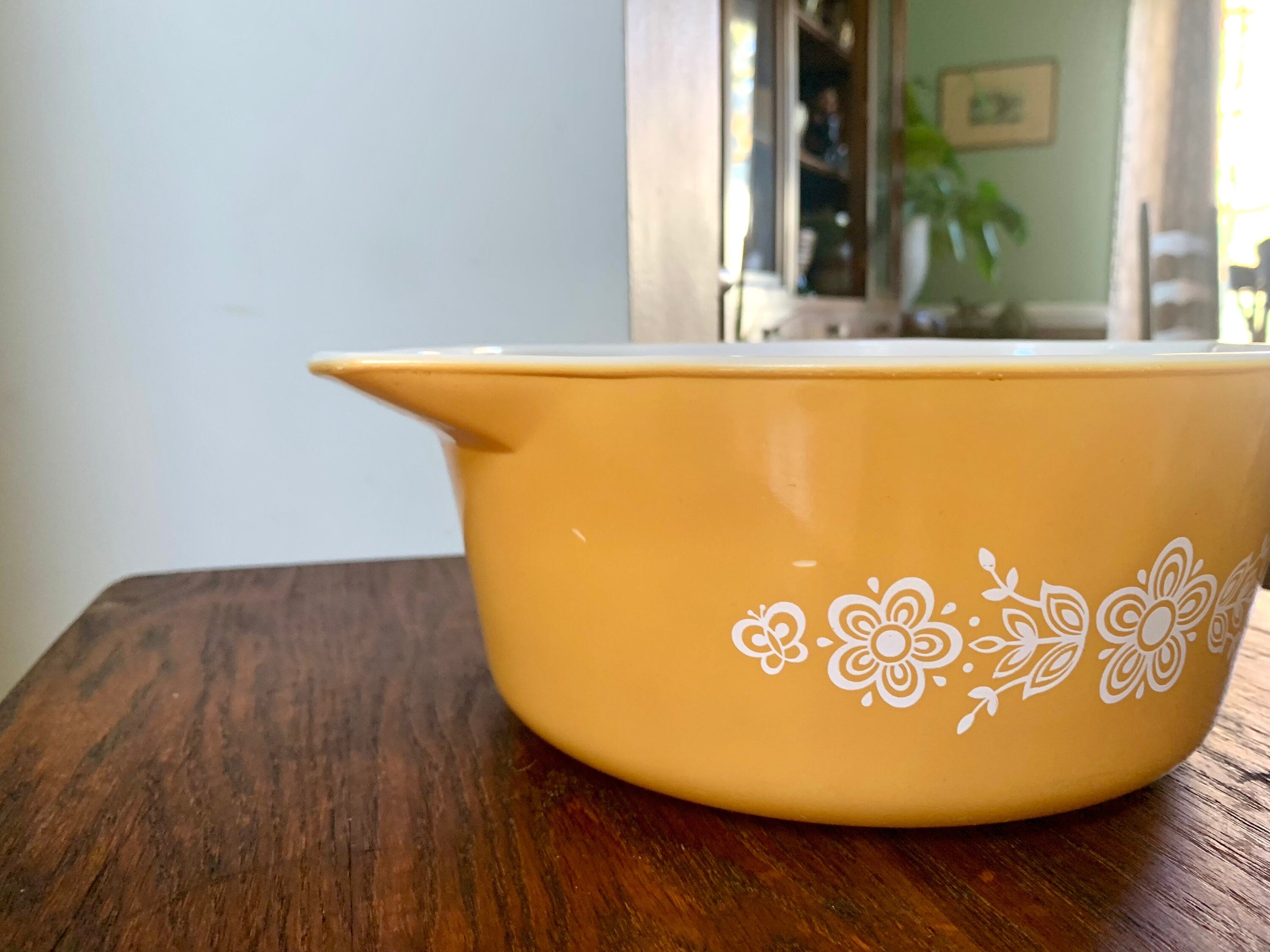 Vtg Pyrex 475 Butterfly Gold Casserole Dishes | Butterfly Gold Pyrex Casserole Dish | 2 1/2 Qt. Pyrex Dish