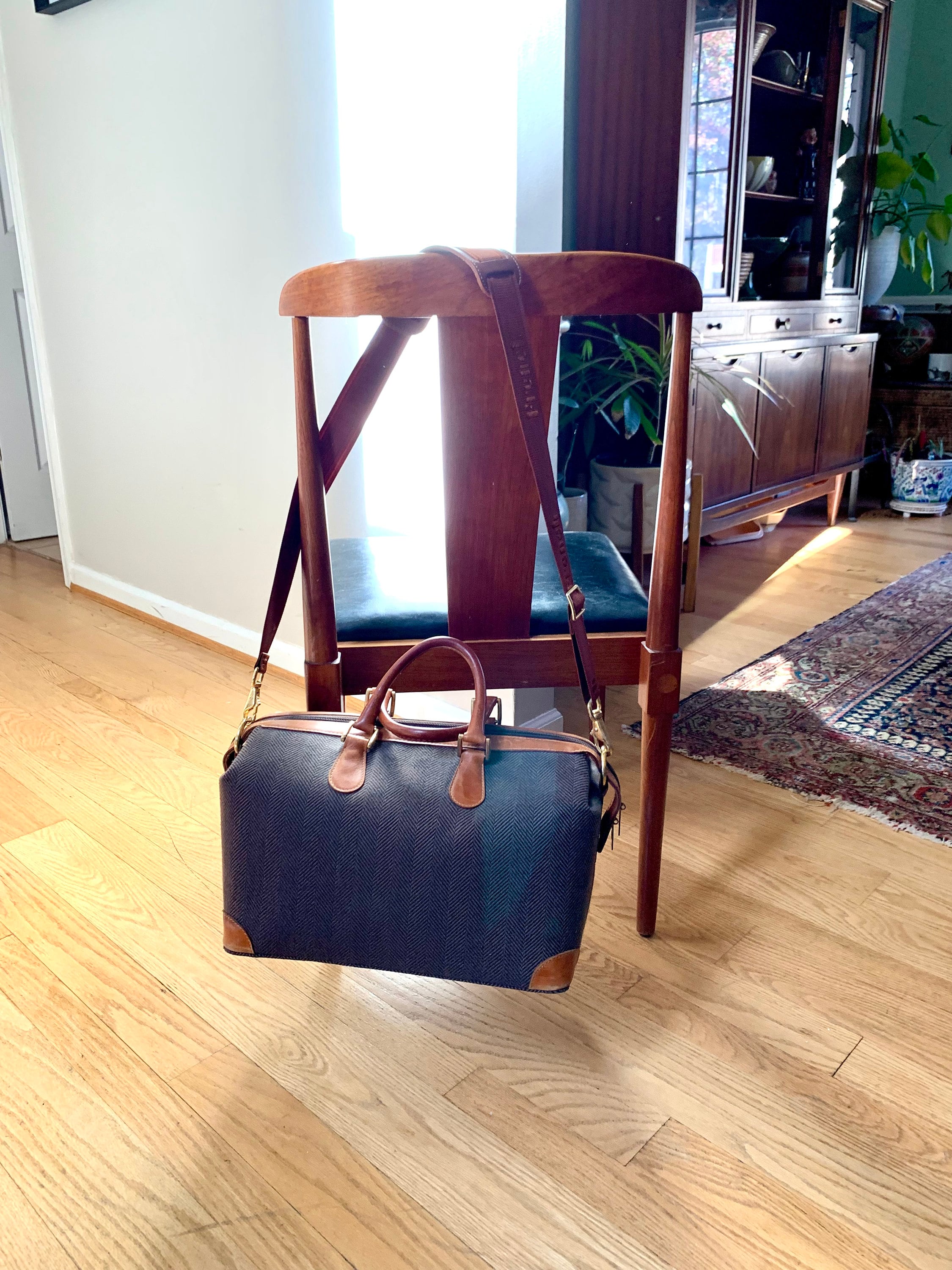Vtg French Company Tweed Shoulder Bag | Tweed French Weekender Bag | MCM Tweed Bag |Tweed Crossbody Bag
