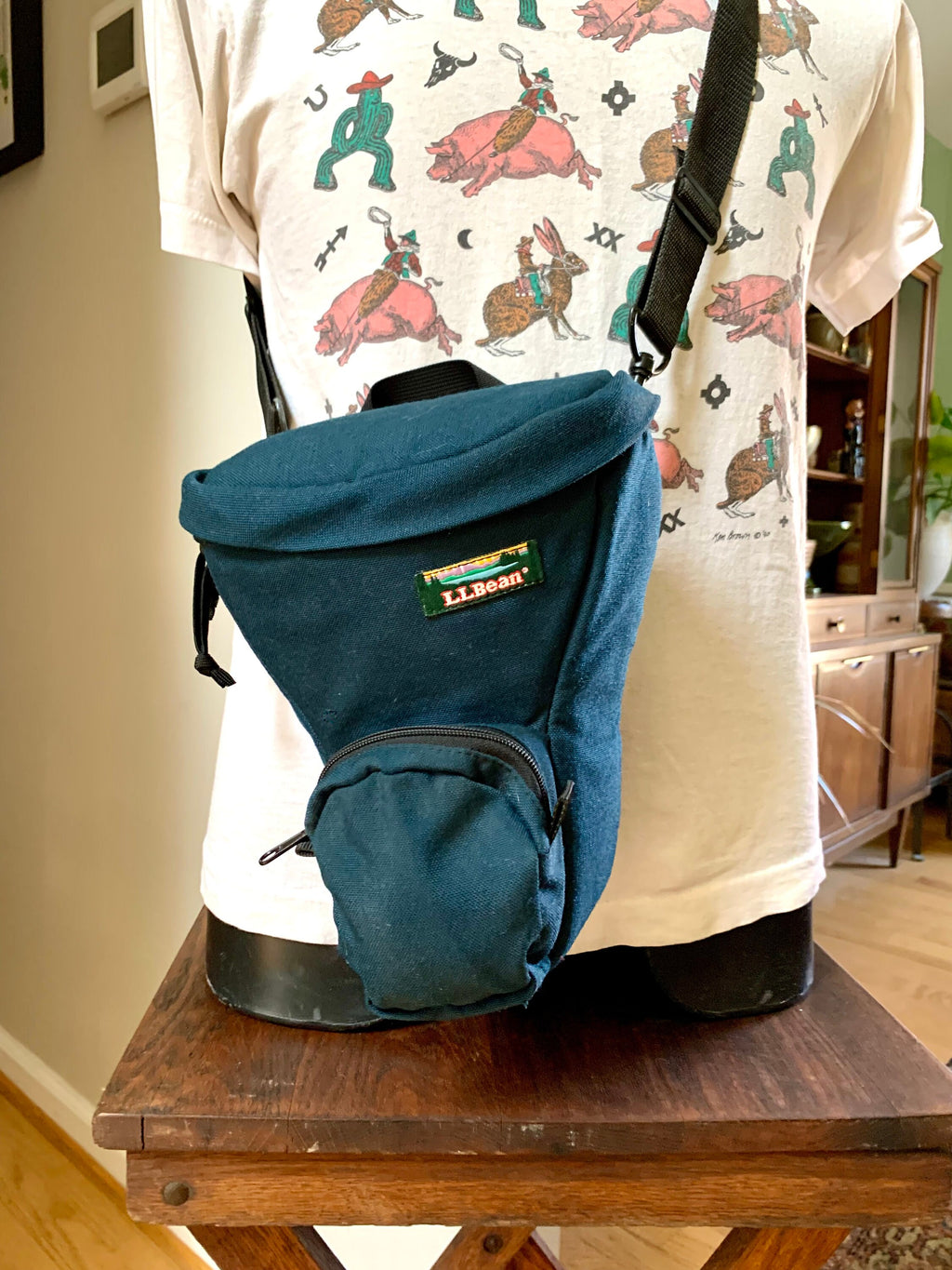 Vtg L.L. Bean Canvas Camera Bag | L.L. Bean Shoulder Strap Camera Bag | 90's Camera Shoulder Bag | Blue  L.L. Bean Shoulder Bag