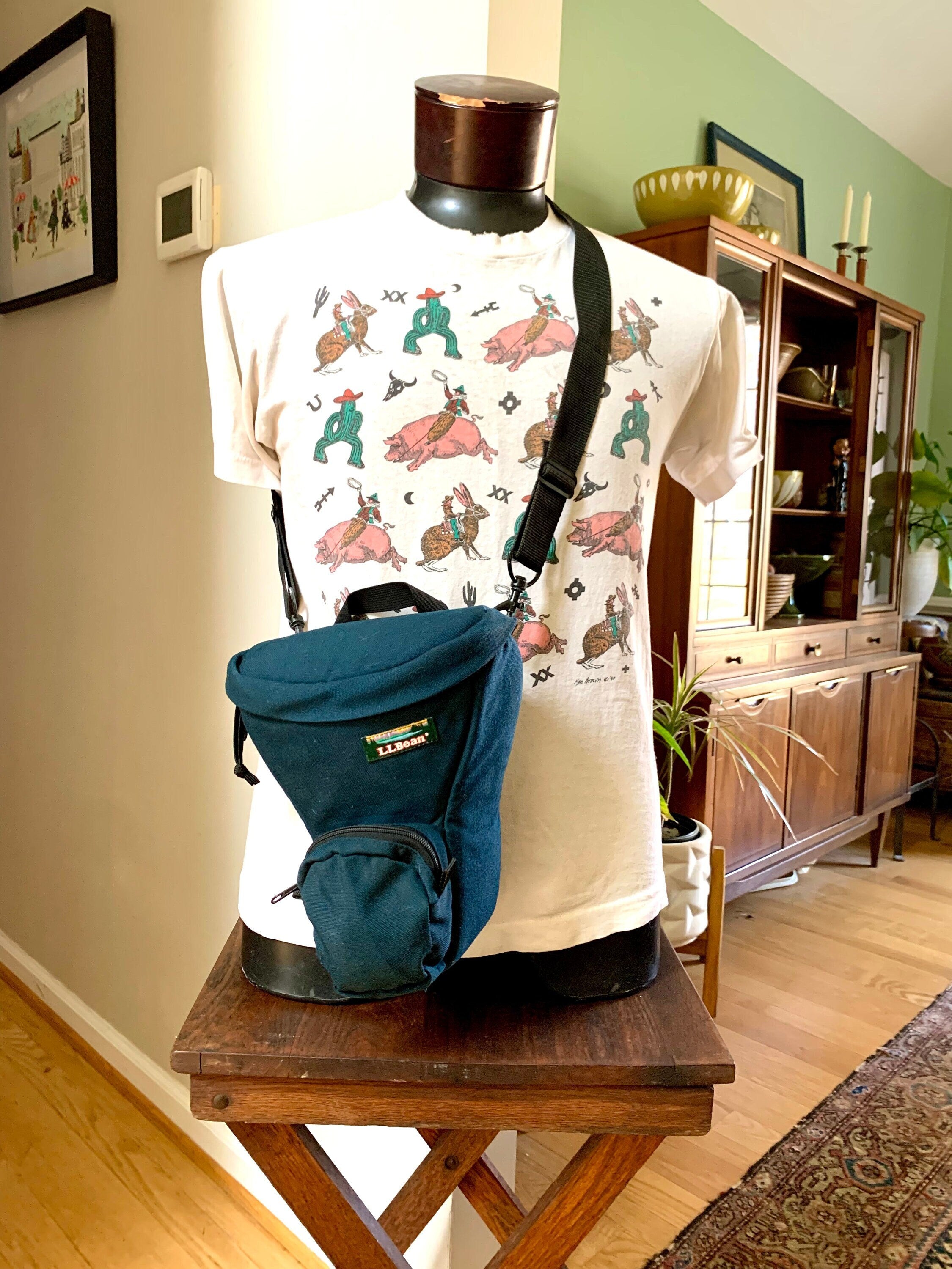 Vtg L.L. Bean Canvas Camera Bag | L.L. Bean Shoulder Strap Camera Bag | 90's Camera Shoulder Bag | Blue  L.L. Bean Shoulder Bag