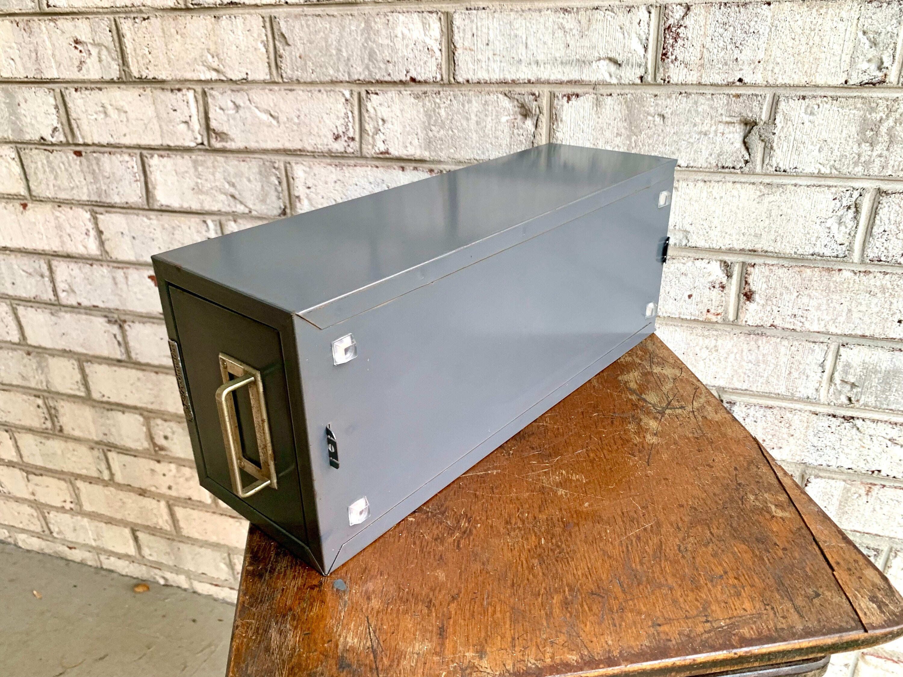 Vtg Rustic Steelmaster Cabinet | Metal Index Card Catalog | Single Drawer Storage | Industrial Storage Bin | Library Card Cabinet