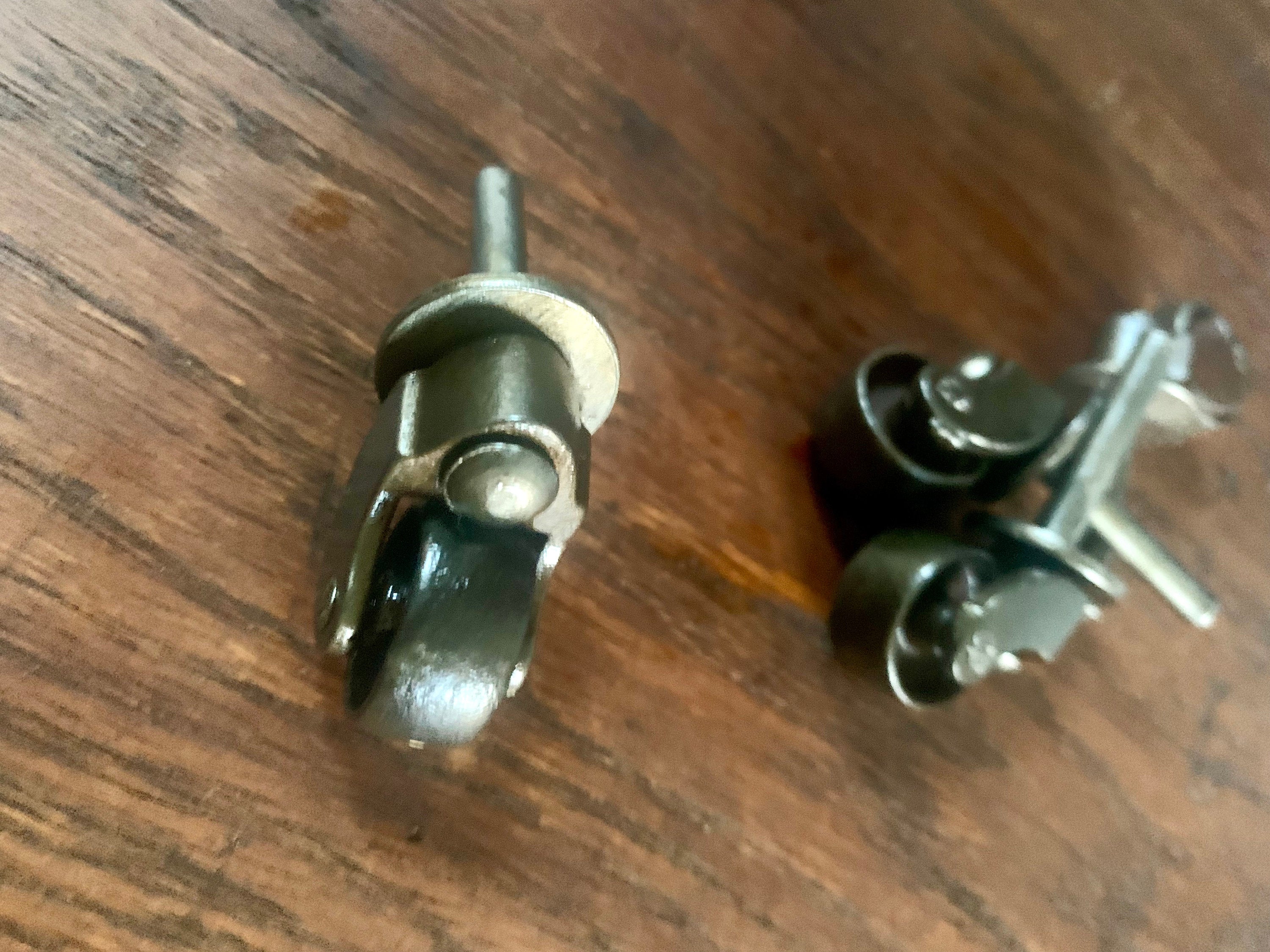 Salvaged Set of 4 Metal Casters | Metal Wheel Casters | Complete Set of 4 Early Metal Casters | Restoration Casters | Salvaged Casters