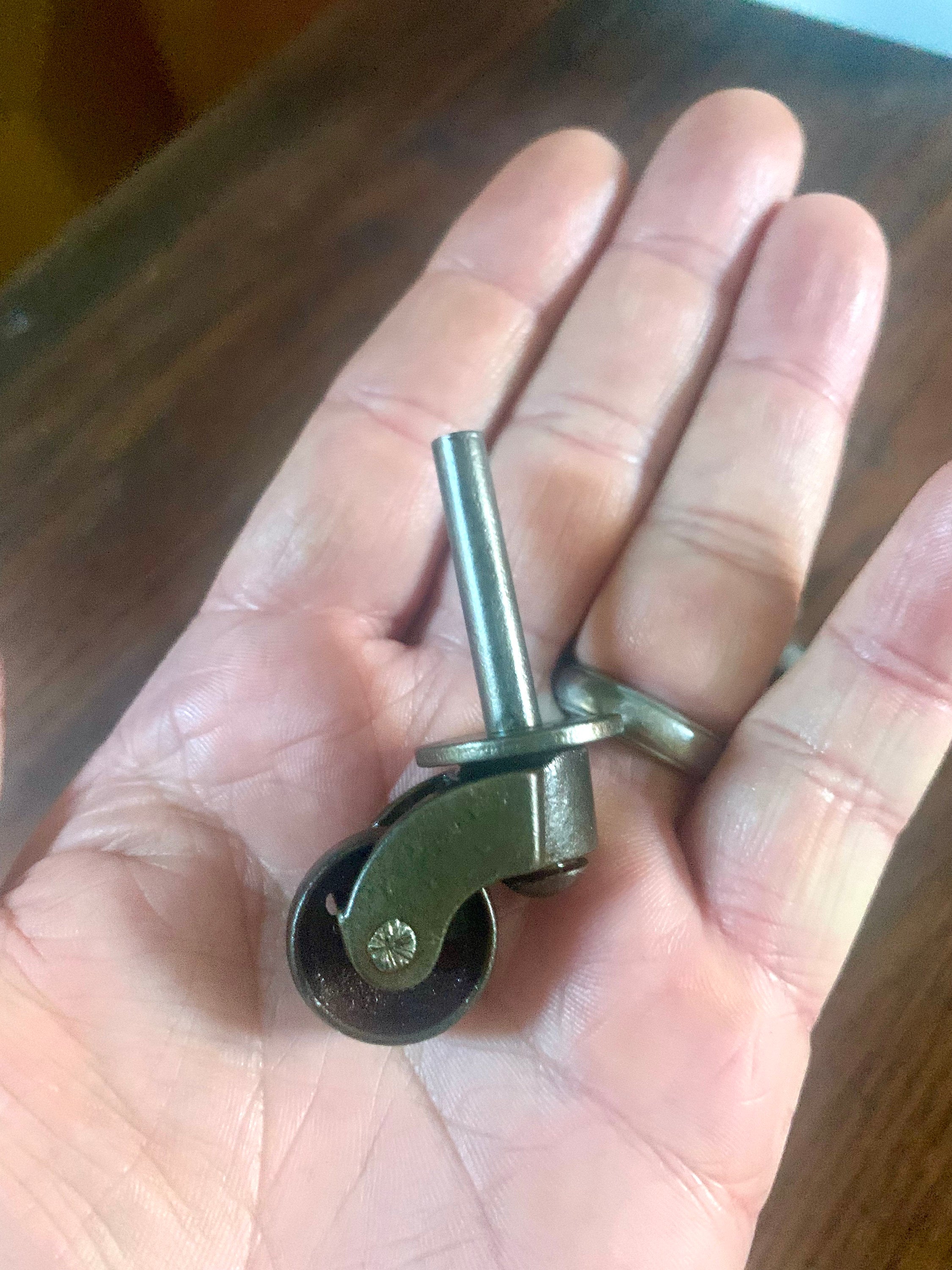 Salvaged Set of 4 Metal Casters | Metal Wheel Casters | Complete Set of 4 Early Metal Casters | Restoration Casters | Salvaged Casters