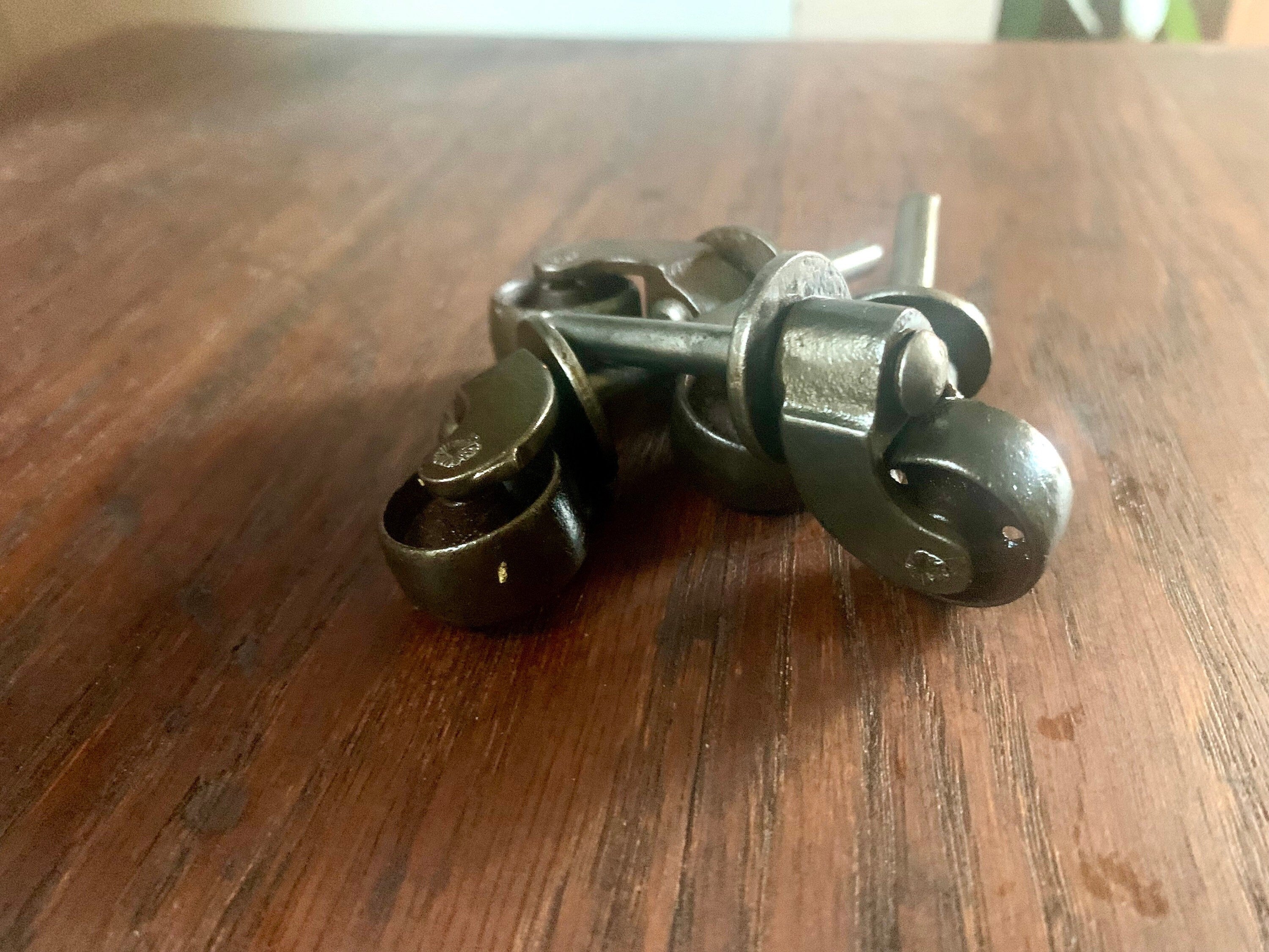 Salvaged Set of 4 Metal Casters | Metal Wheel Casters | Complete Set of 4 Early Metal Casters | Restoration Casters | Salvaged Casters
