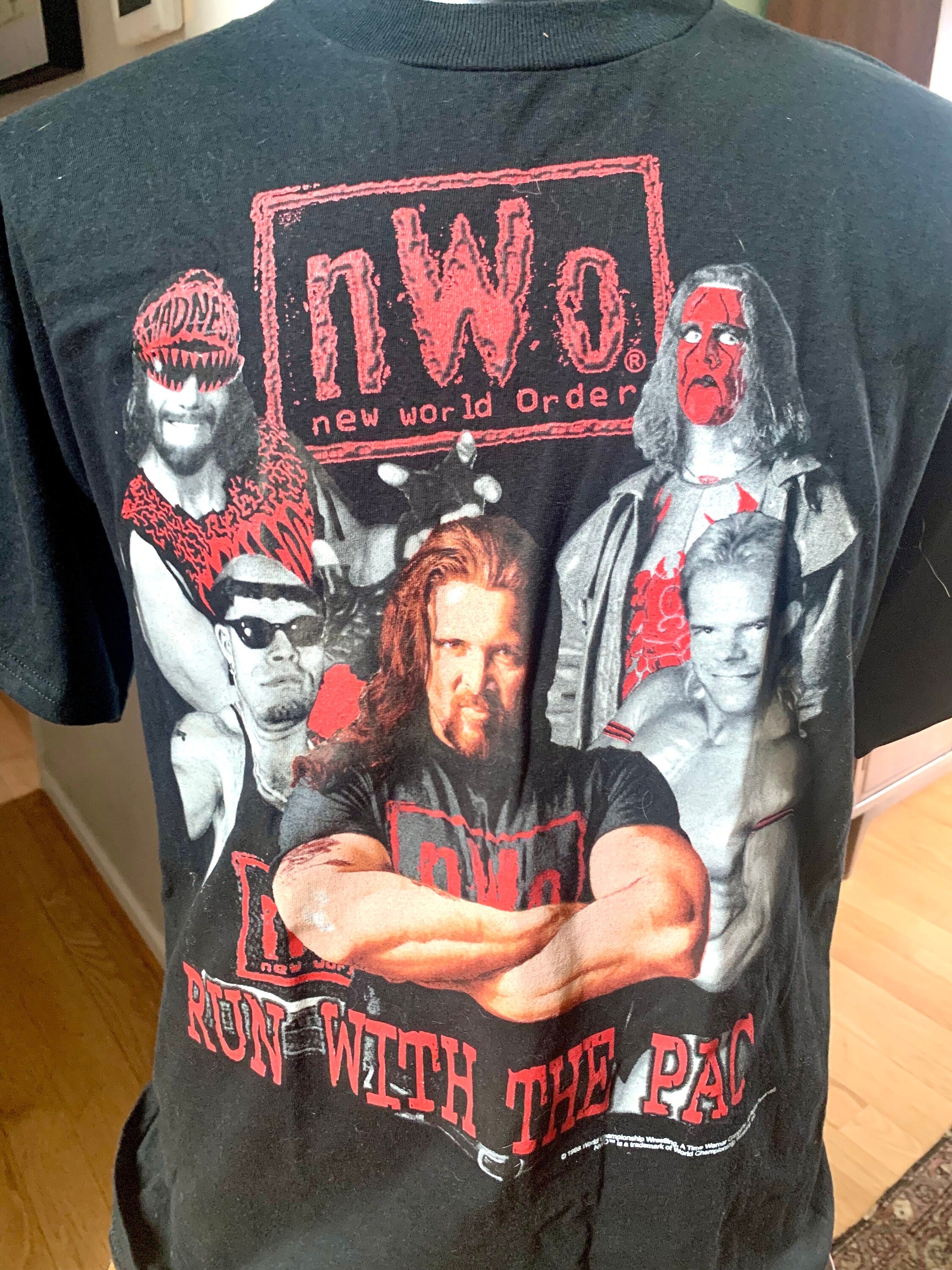 Vtg WCW T-Shirt | NWO Run With The Pac T-Shirt | 1998 World Championship Wrestling T-Shirt With Original Tags | XL Black Wrestling Shirt