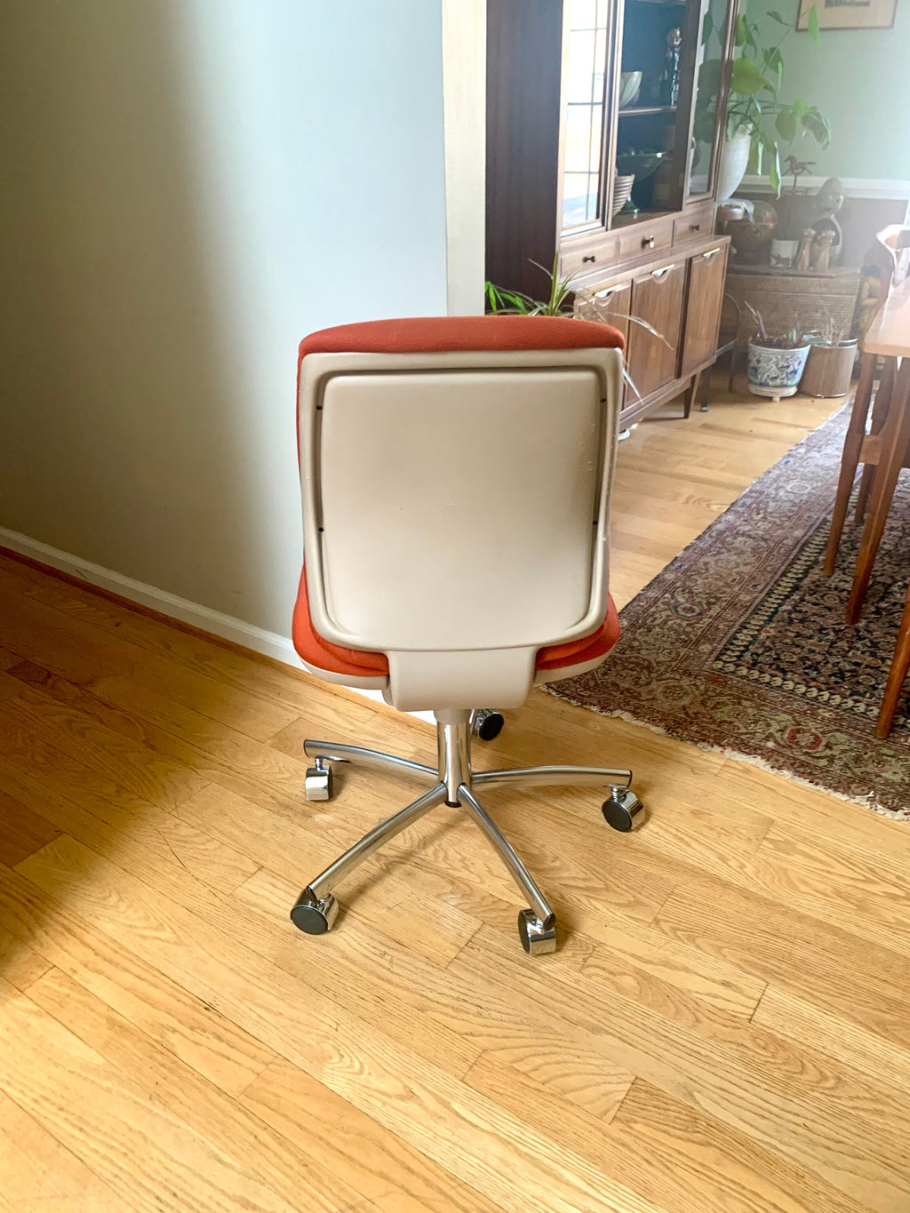 Vtg Steelcase Desk Chair | Orange MCM Swivel Chair | Padded Office Chair | Adjustable Swivel Chair | Executive Office Chair | Level INOP