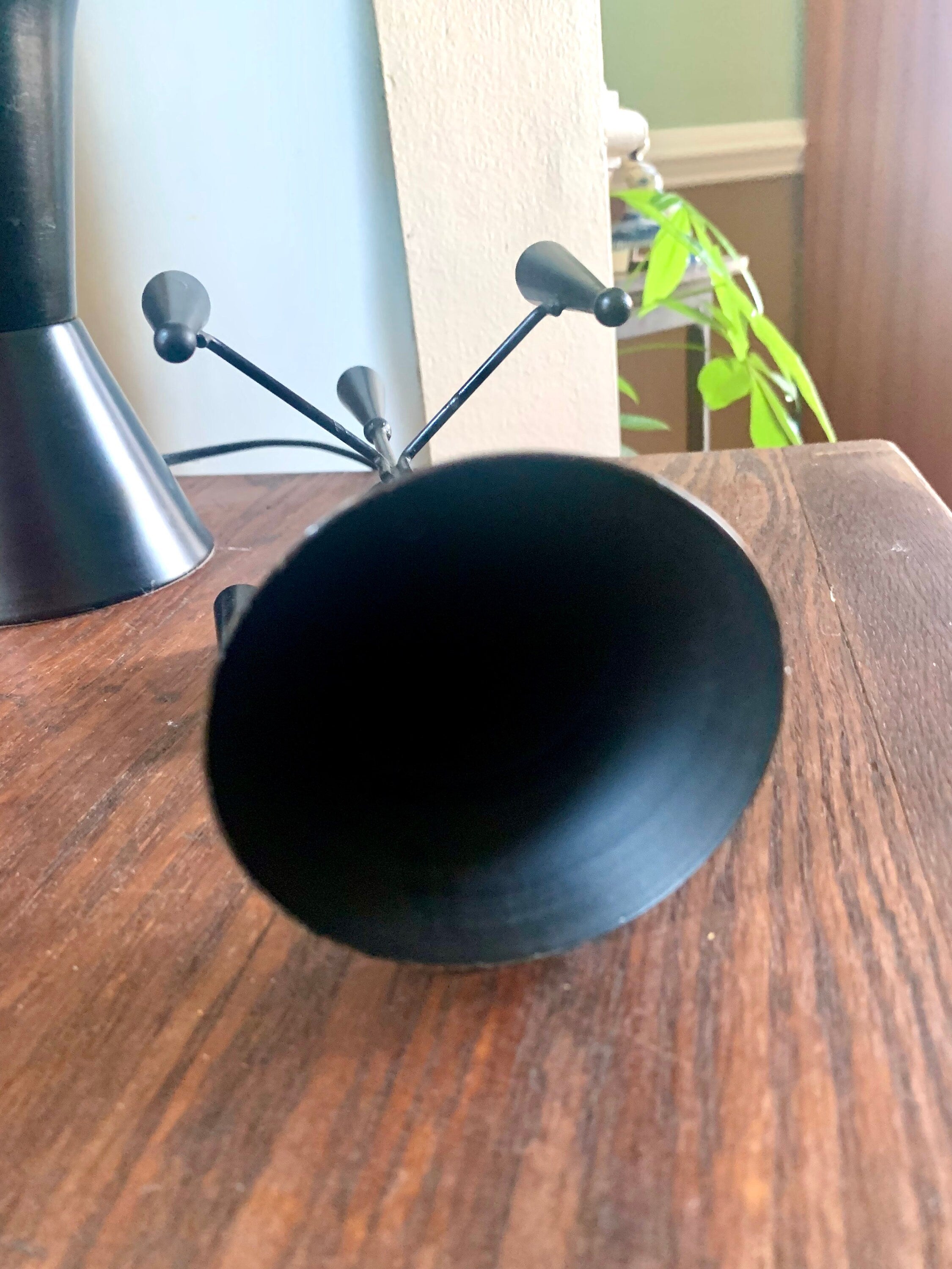 Vtg MCM Gunnar Ander Candelabra | Black Metal Ystad Metall Candelabra | Small Candlestick Holder | MCM Swedish Candle Holder
