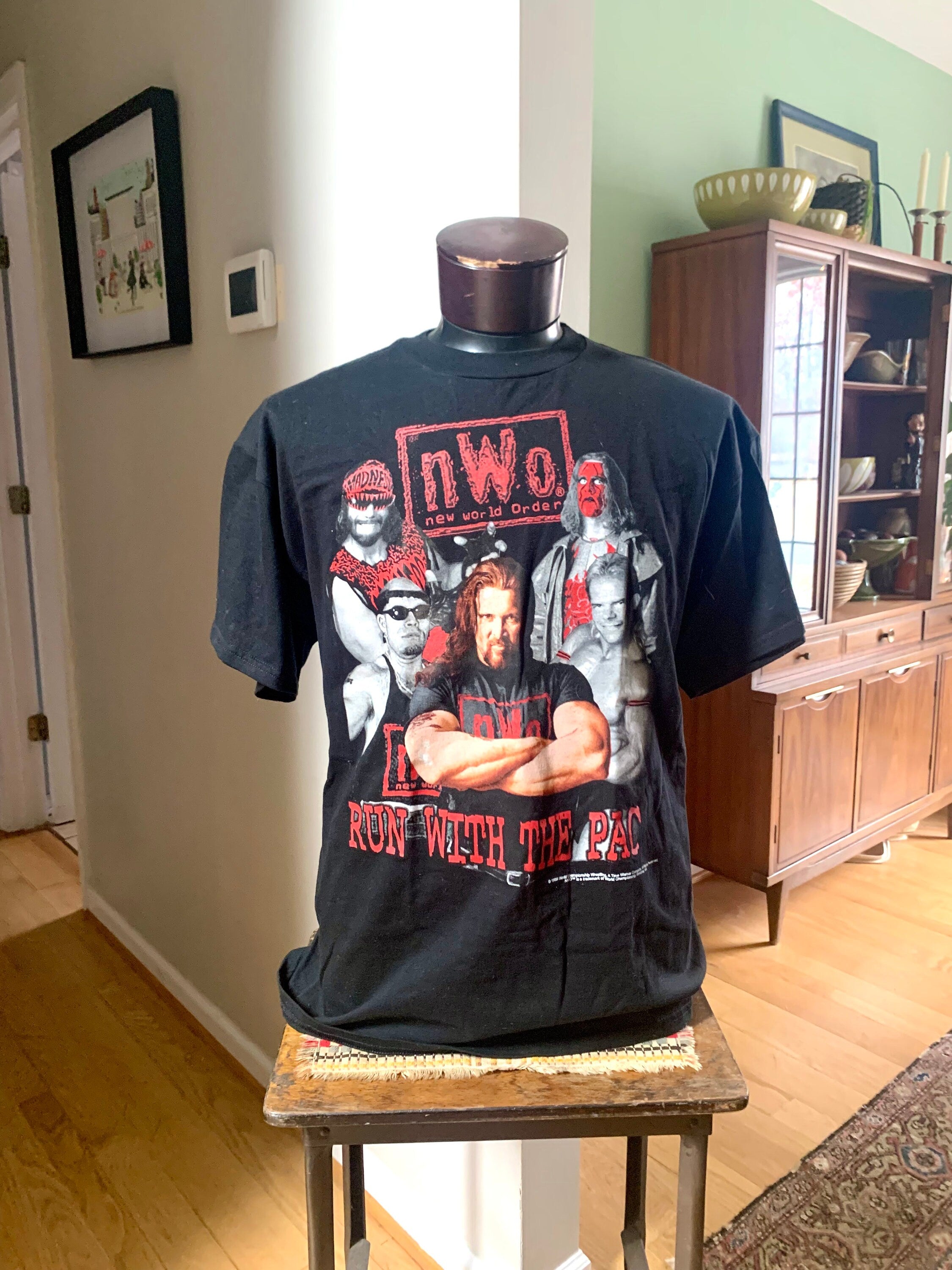Vtg WCW T-Shirt | NWO Run With The Pac T-Shirt | 1998 World Championship Wrestling T-Shirt With Original Tags | XL Black Wrestling Shirt