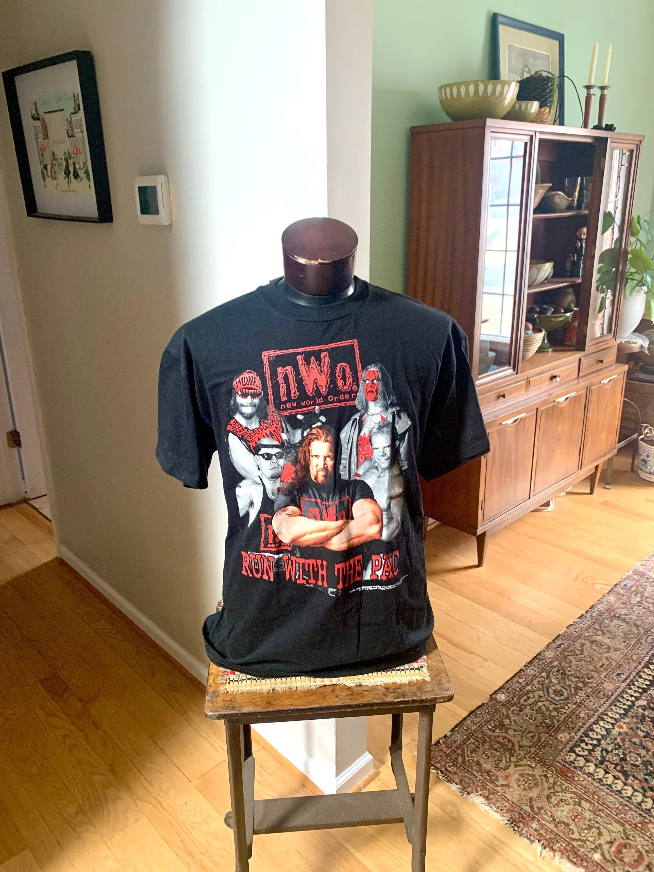 Vtg WCW T-Shirt | NWO Run With The Pac T-Shirt | 1998 World Championship Wrestling T-Shirt With Original Tags | XL Black Wrestling Shirt