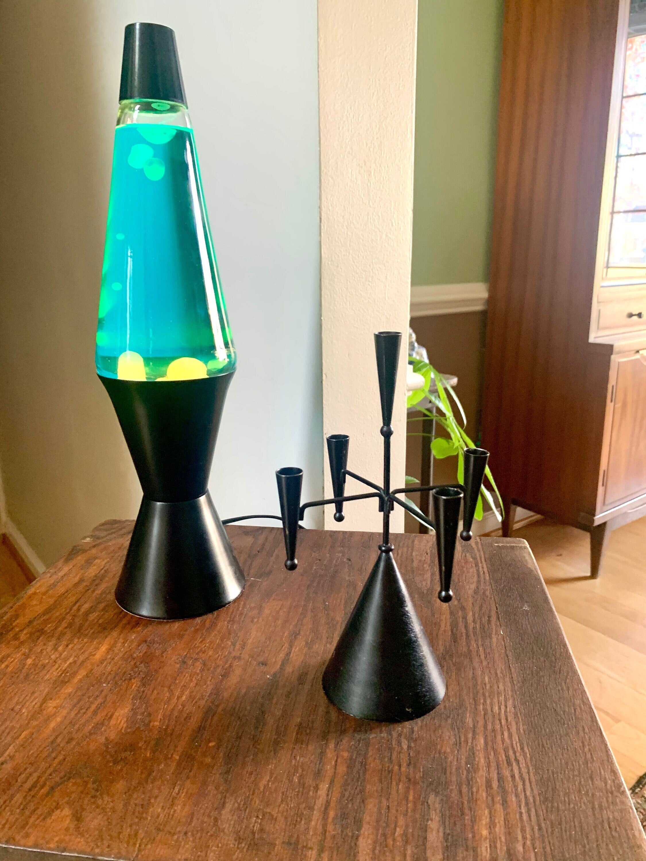 Vtg MCM Gunnar Ander Candelabra | Black Metal Ystad Metall Candelabra | Small Candlestick Holder | MCM Swedish Candle Holder