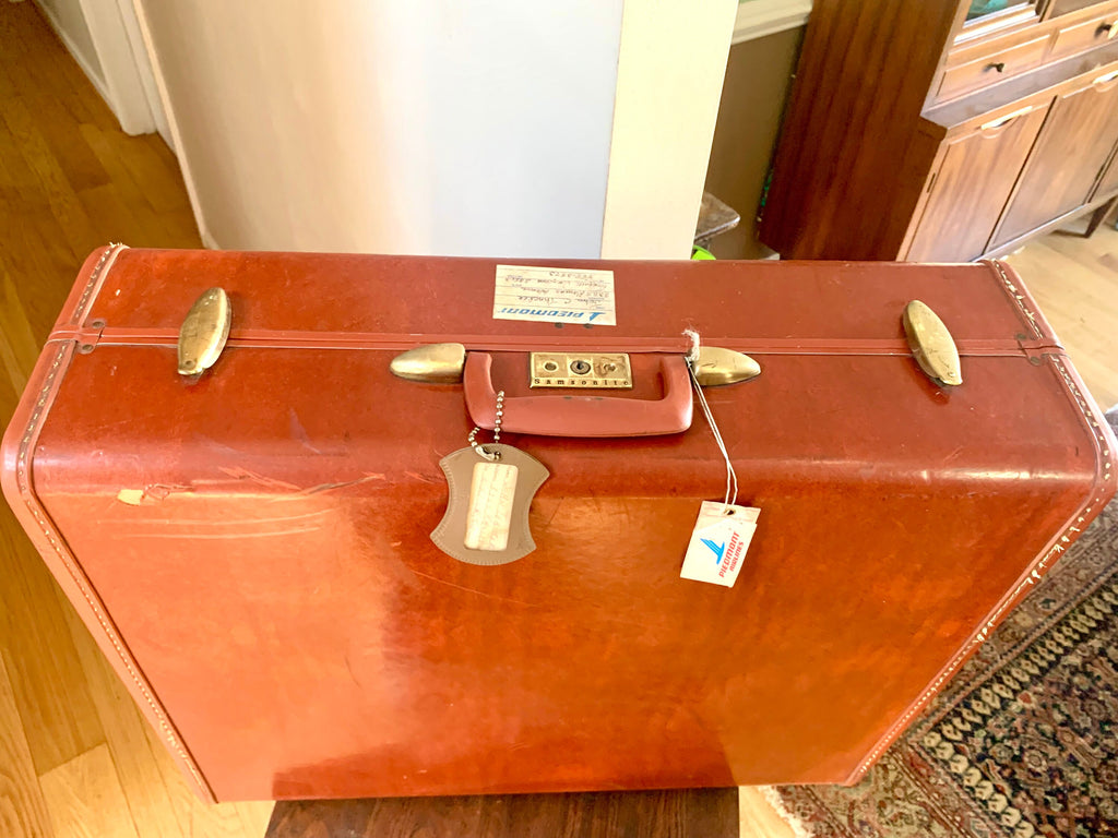 Samsonite Streamlite Hardshell Suitcase with Key | 50's Retro Luggage | Mid Century Luggage | Weekender | Stackable Suitcases