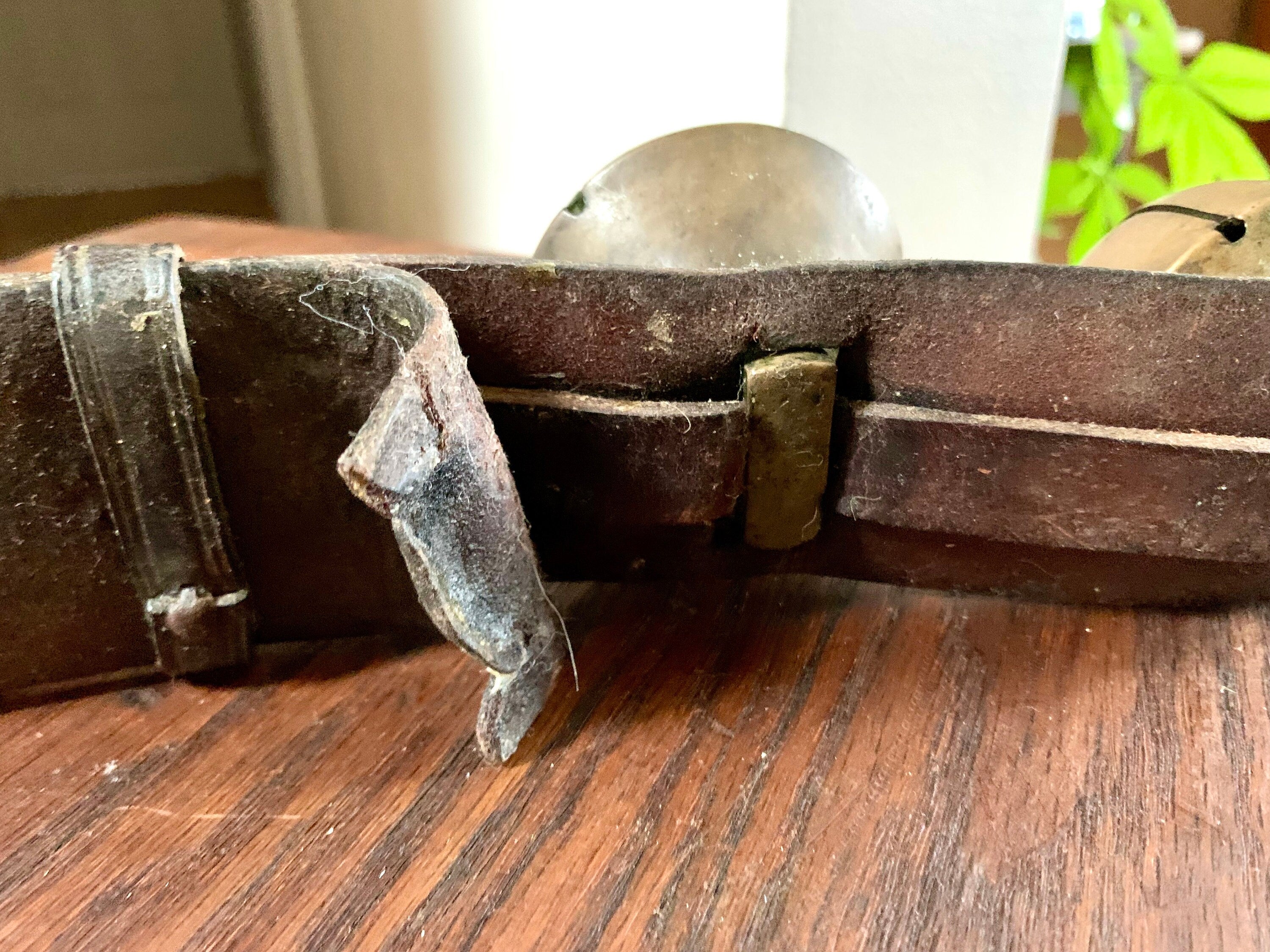 Set of 4 Brass Sleigh Bells | Swedish Style Sleigh Bells | Hip Sleigh Bells On Leather Strap | Antique Sleigh Bells | Distressed Sleigh Bells