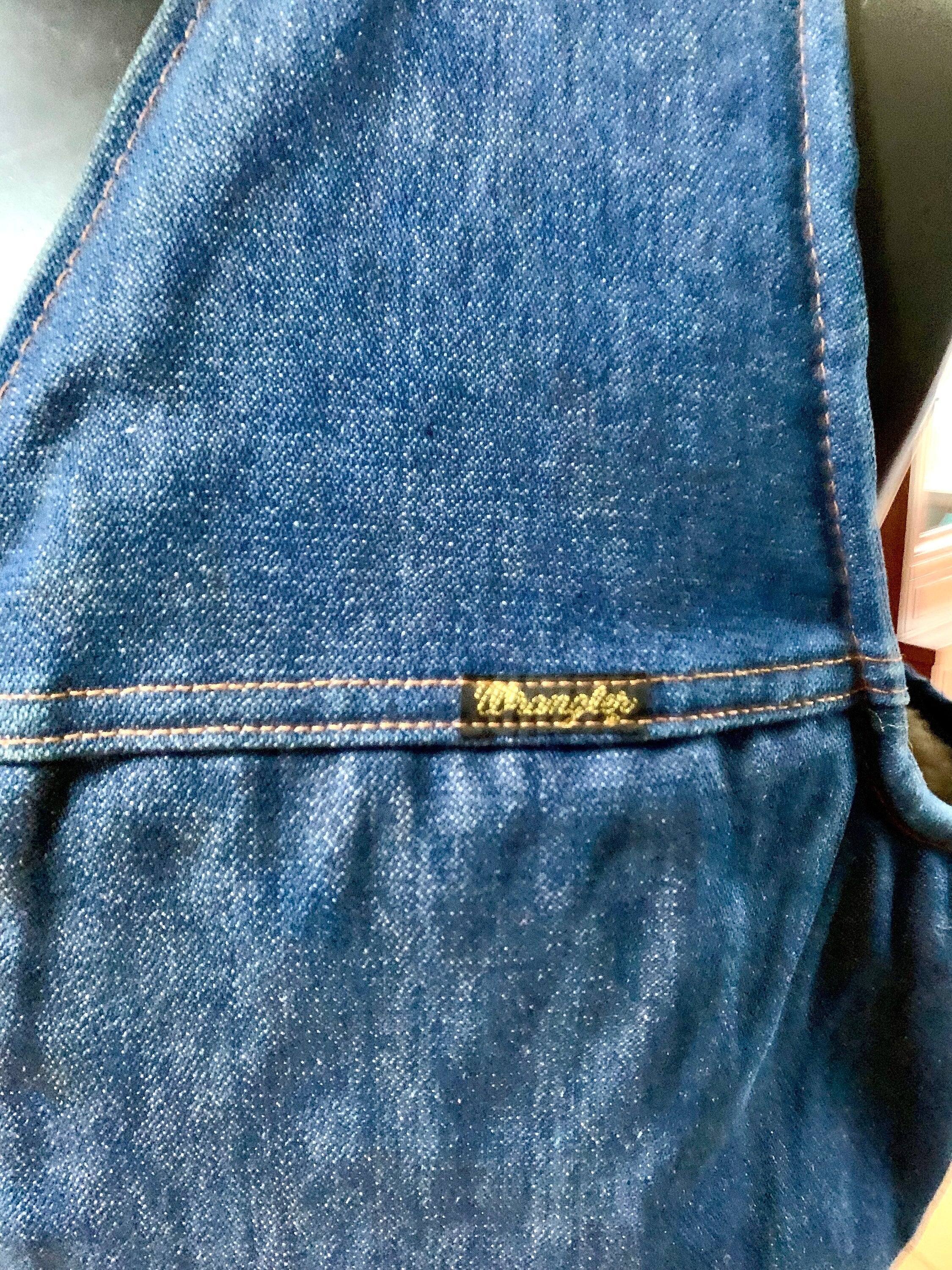 1970s Denim Vest | Wrangler Denim Vest | Sherpa Lined Wrangler Jean Vest | XL Wrangler VL200NV Vest | Denim Jean Vest | Western Jean Vest