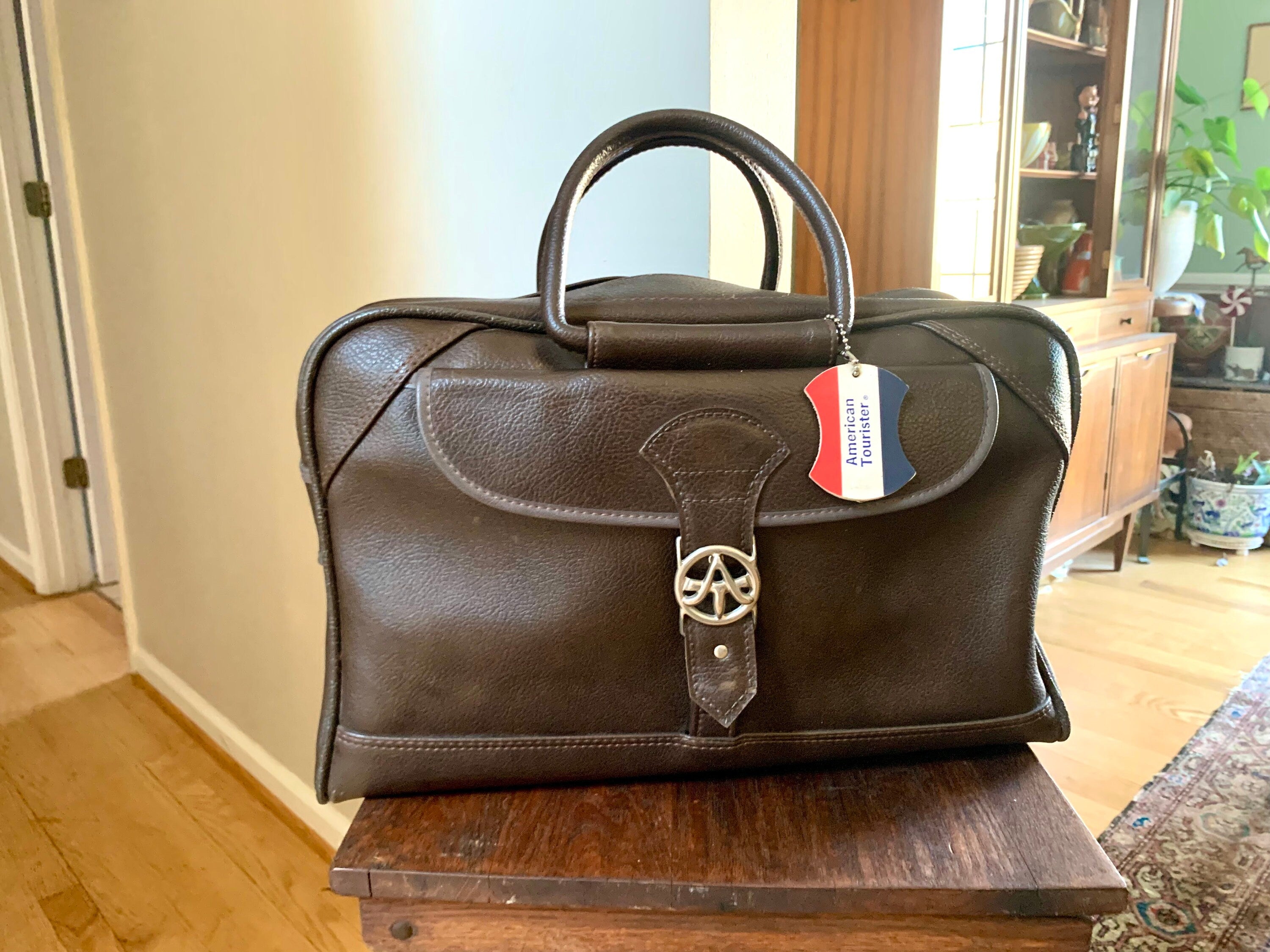 Vtg American Tourister Brown Weekender | American Tourister Hand Bag | Retro Shoulder Bag | Brown Weekend Luggage Bag | Carry On Bag
