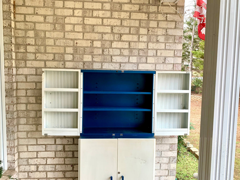 Vtg Metal AC Delco Standing Cabinet| GM Ac Delco Metal Parts Cabinet | GM Automotive Advertisement Bin | Industrial Automotive Cabinet