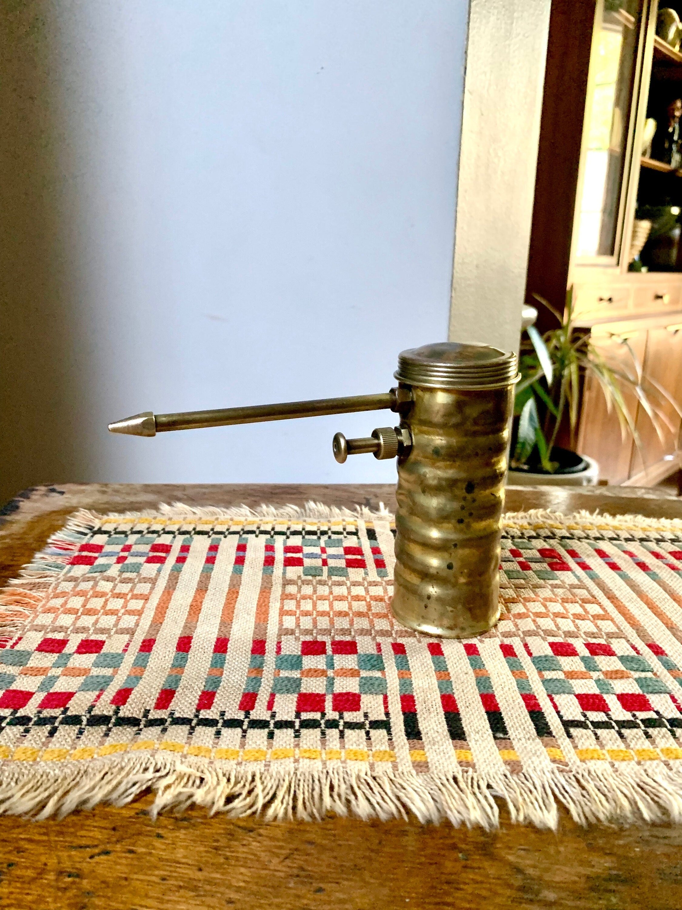 Vtg Early Brass Eagle 66 Oil Can | Brass Eagle 66 Oiler Can | Finger Pump Oil Can | Distressed Brass Oil Pump Can | Industrial Oil Can
