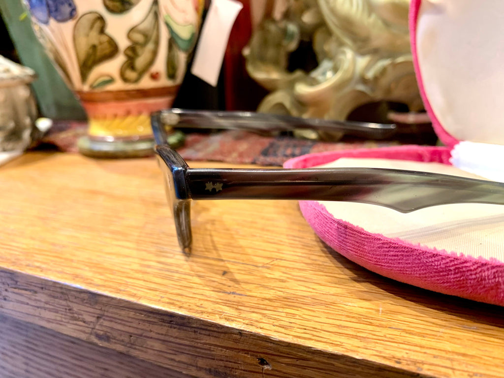 Pair Of 1950's Victory Cats Eye Sunglasses| Emerald Green Tint Cat Eye Sunglasses| Victory Eyewear| Smoked Glass Victory Sunglasses