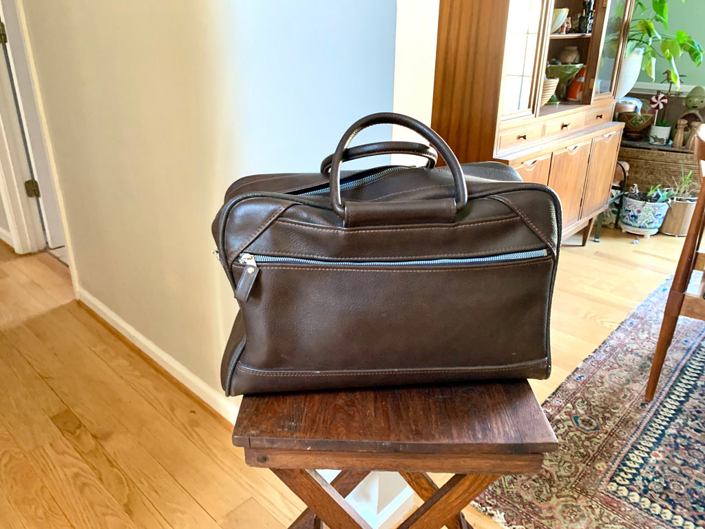 Vtg American Tourister Brown Weekender | American Tourister Hand Bag | Retro Shoulder Bag | Brown Weekend Luggage Bag | Carry On Bag