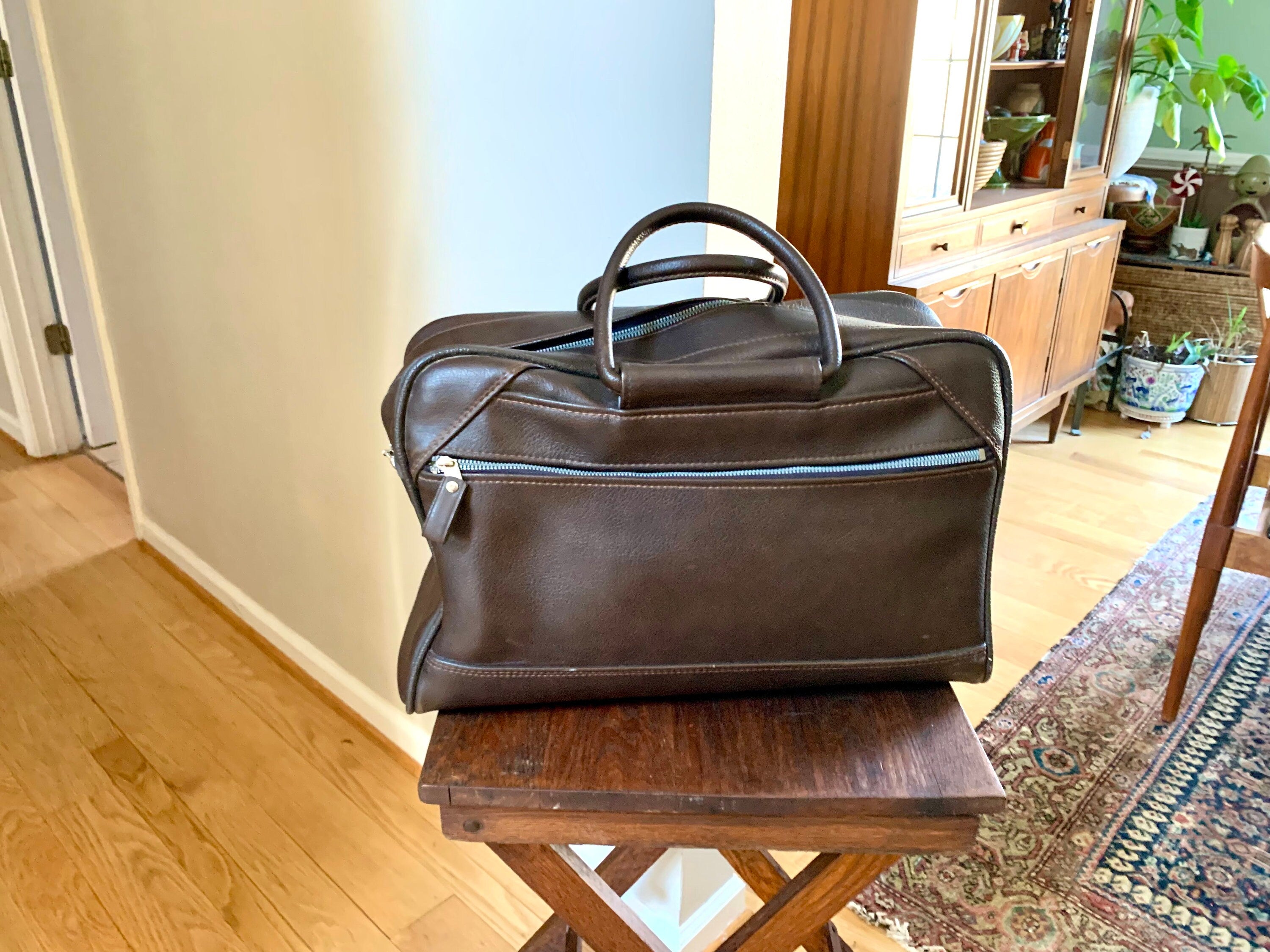 Vtg American Tourister Brown Weekender | American Tourister Hand Bag | Retro Shoulder Bag | Brown Weekend Luggage Bag | Carry On Bag