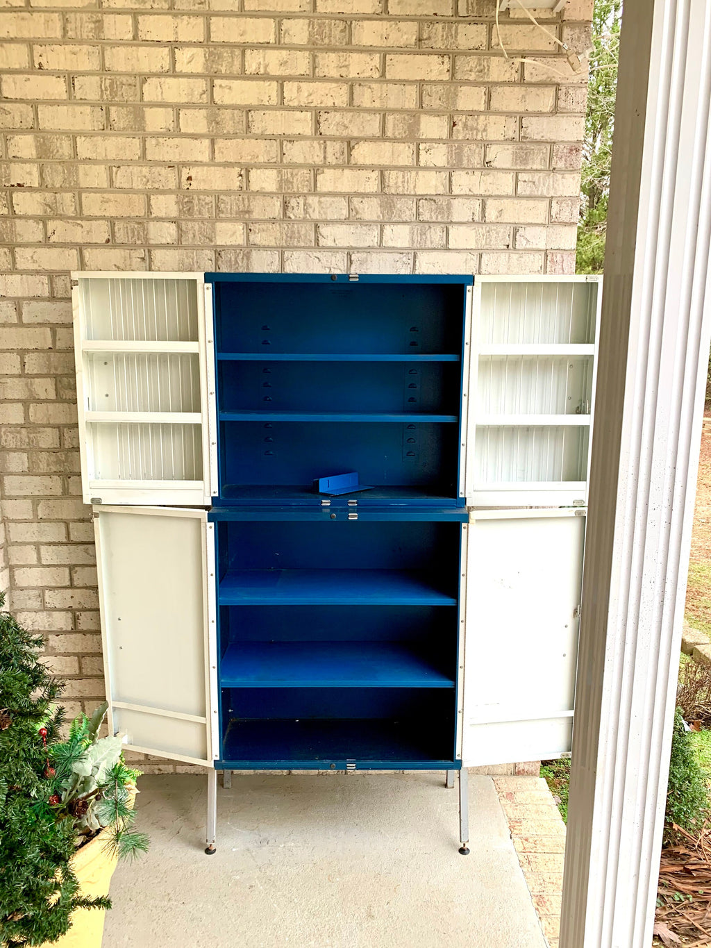 Vtg Metal AC Delco Standing Cabinet| GM Ac Delco Metal Parts Cabinet | GM Automotive Advertisement Bin | Industrial Automotive Cabinet