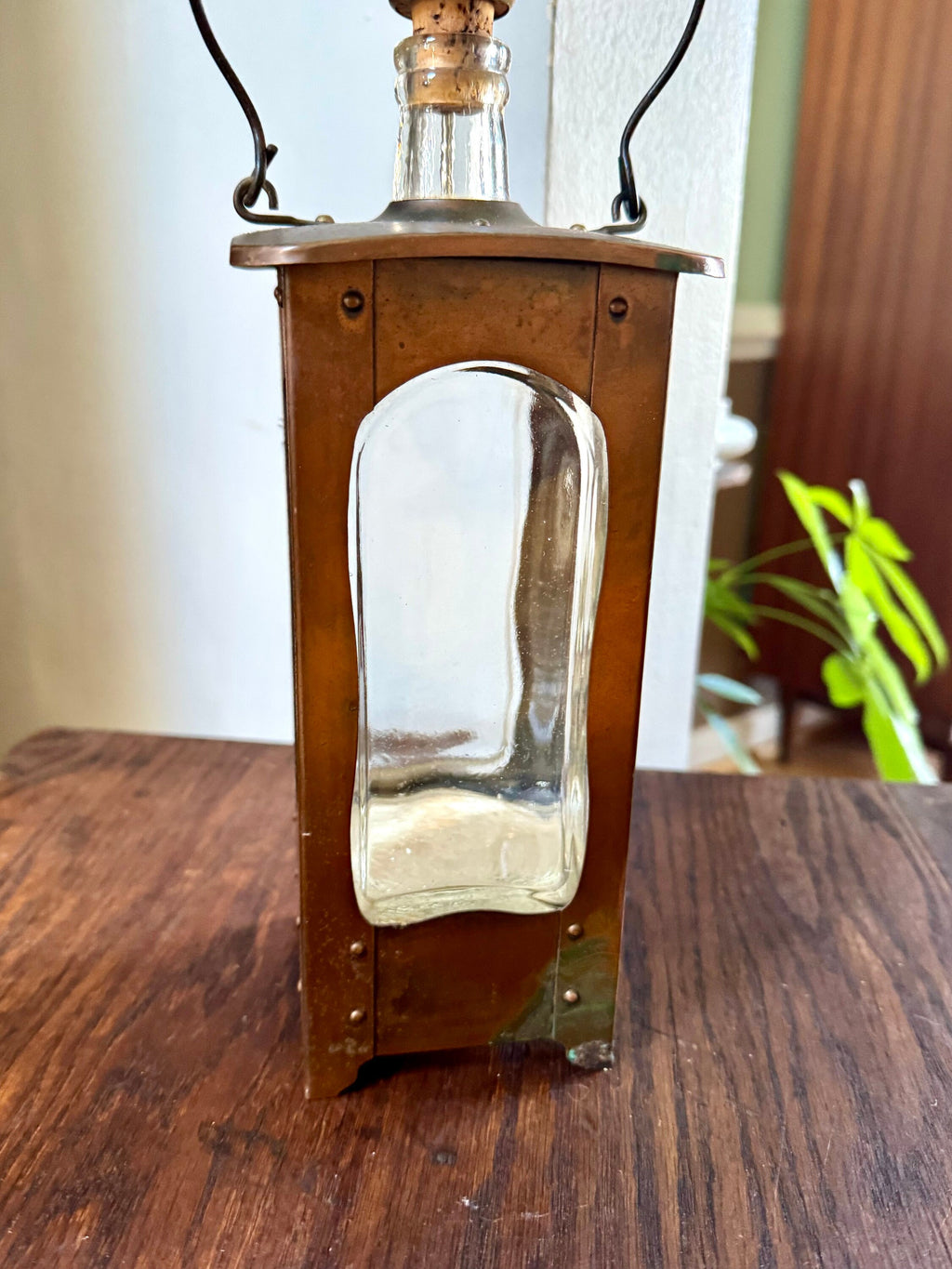 Vintage Copper Musical Lantern Decanter | Glass and Copper Music Decanter | Lantern Style Decanter | Anniversary Song Musical Decanter