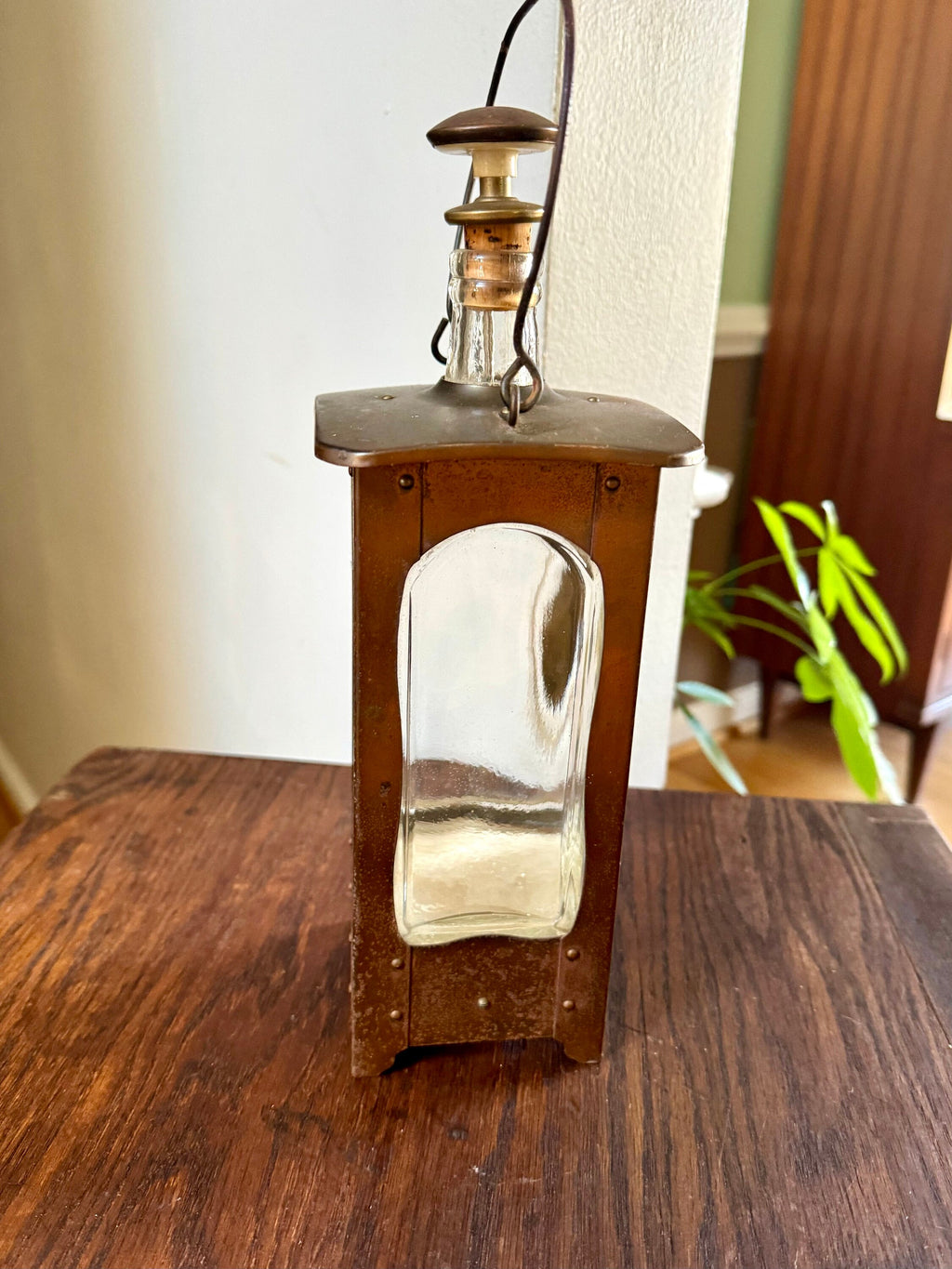 Vintage Copper Musical Lantern Decanter | Glass and Copper Music Decanter | Lantern Style Decanter | Anniversary Song Musical Decanter